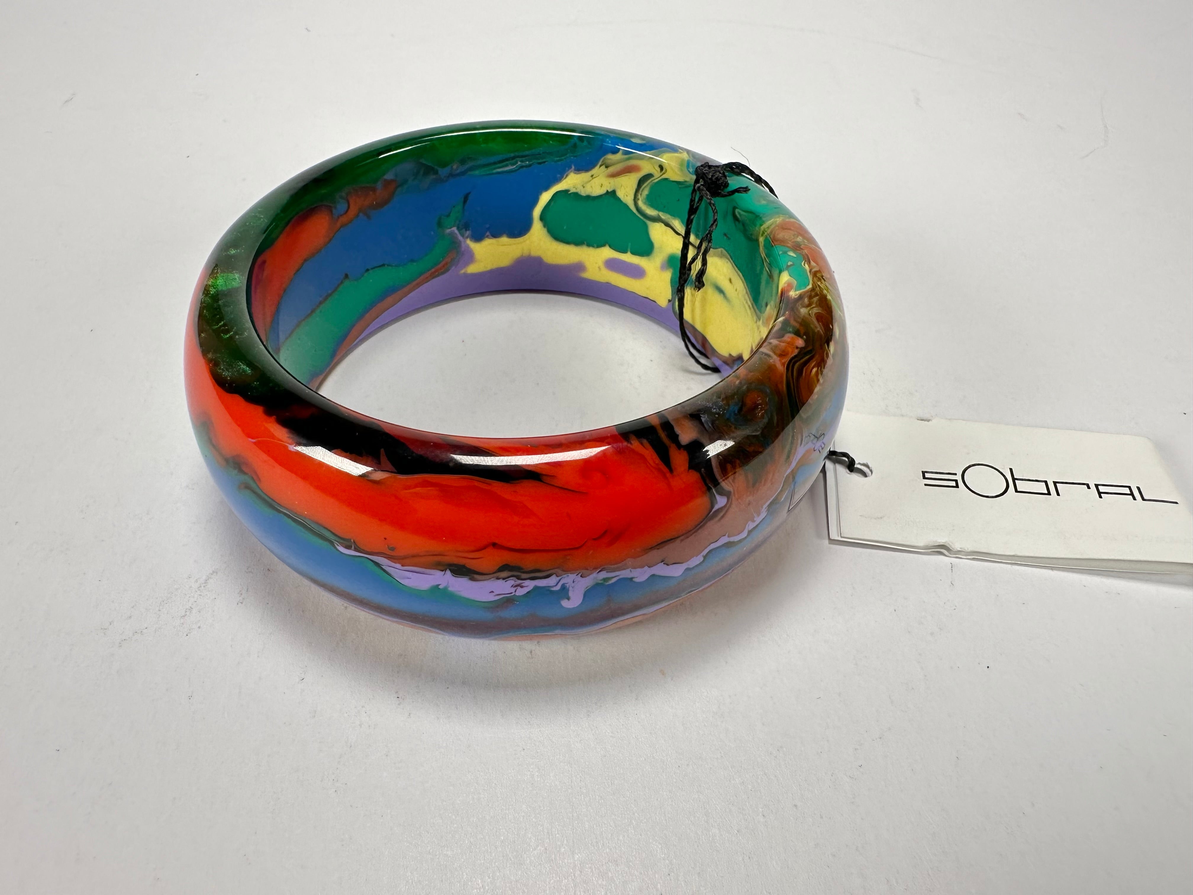 Sobral - Multi-Colour "PB34 Pollock" Resin Solid Bangle ( 002444 )