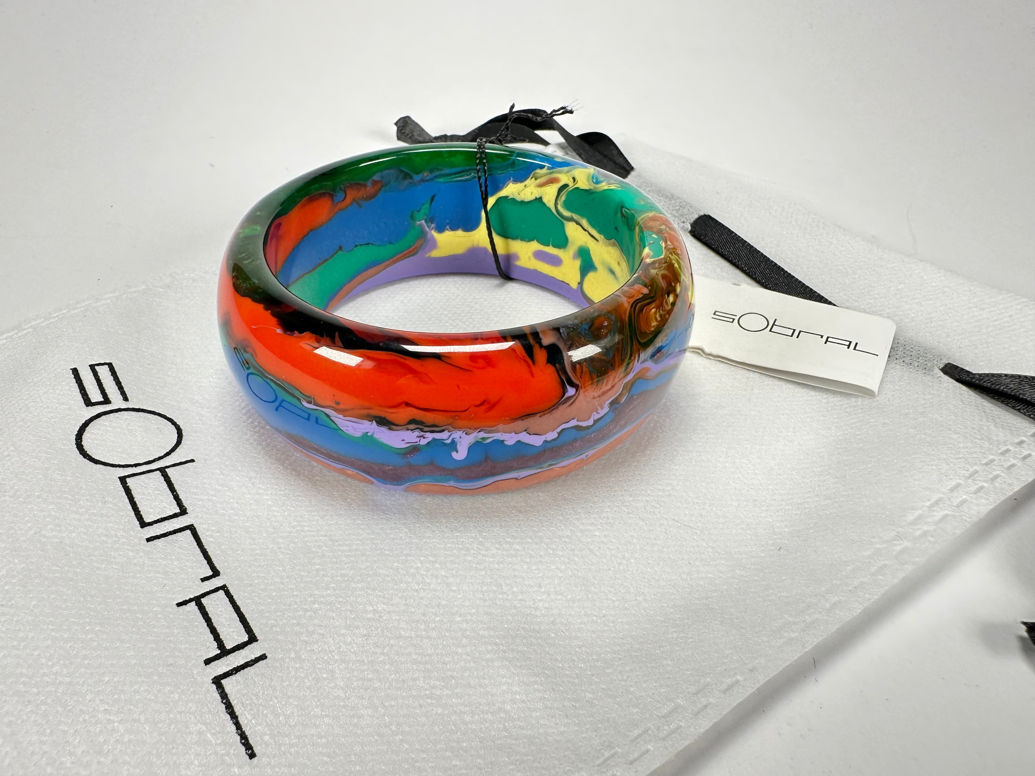 Sobral - Multi-Colour "PB34 Pollock" Resin Solid Bangle ( 002444 )