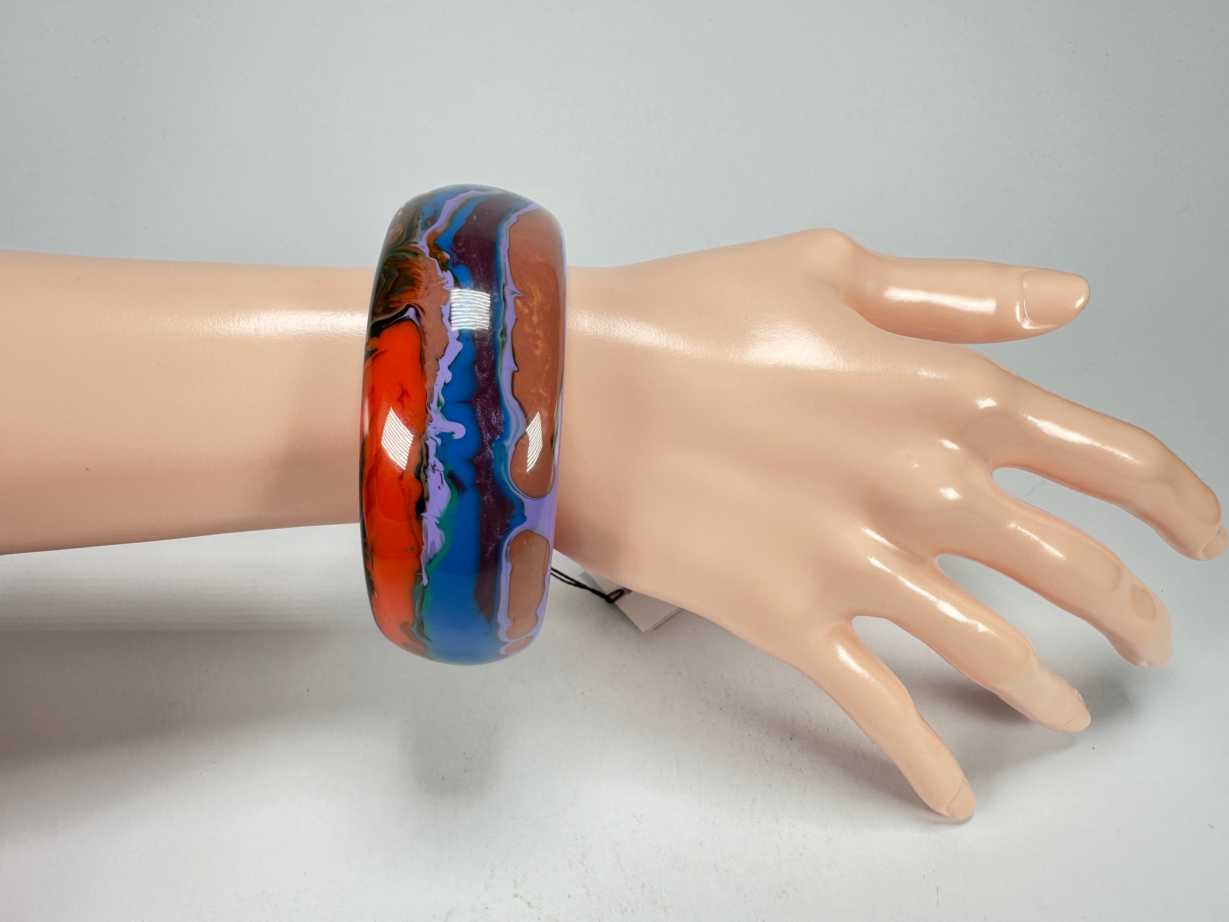 Sobral - Multi-Colour "PB34 Pollock" Resin Solid Bangle ( 002444 )