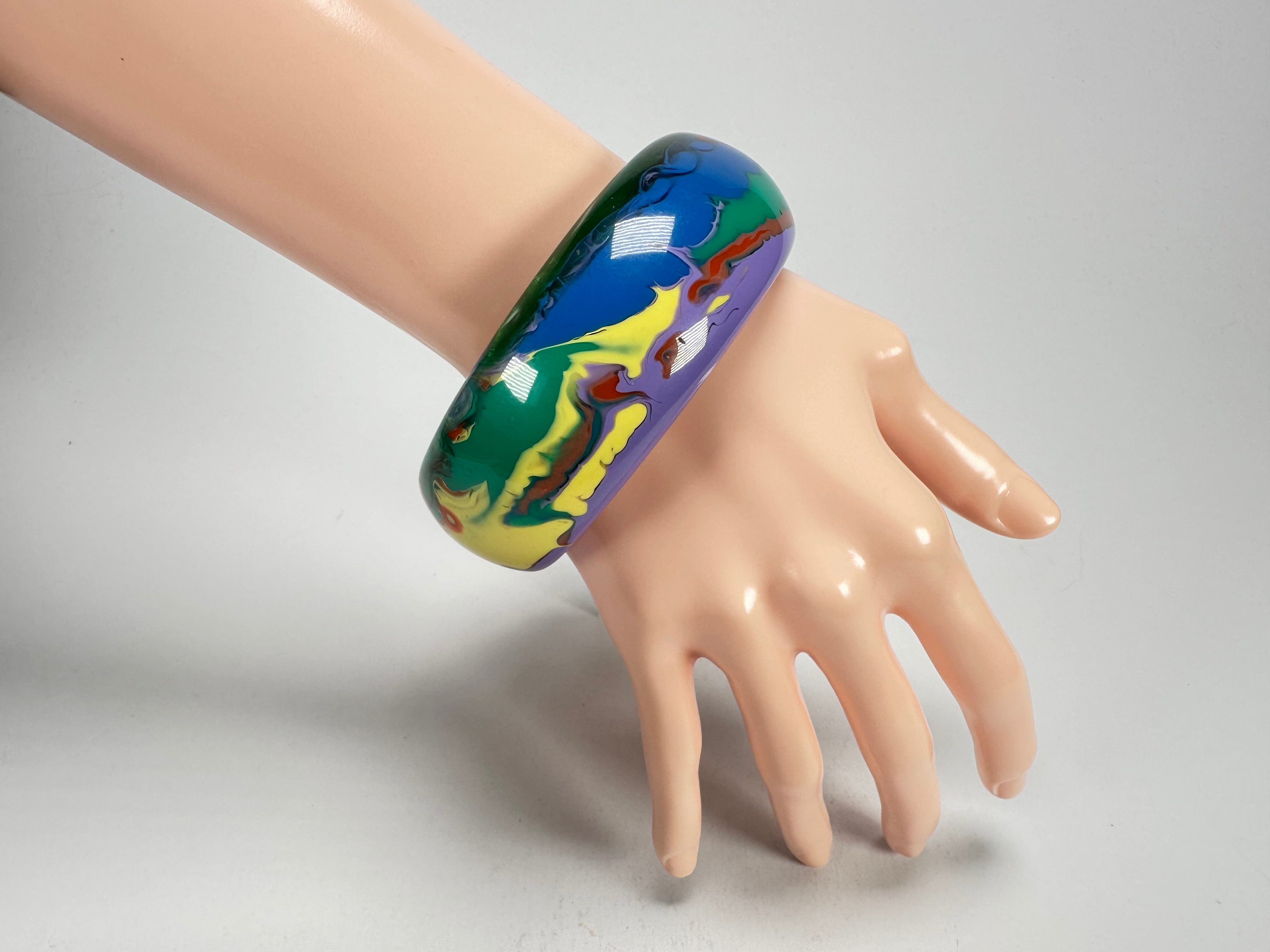 Sobral - Multi-Colour "PB34 Pollock" Resin Solid Bangle ( 002444 )