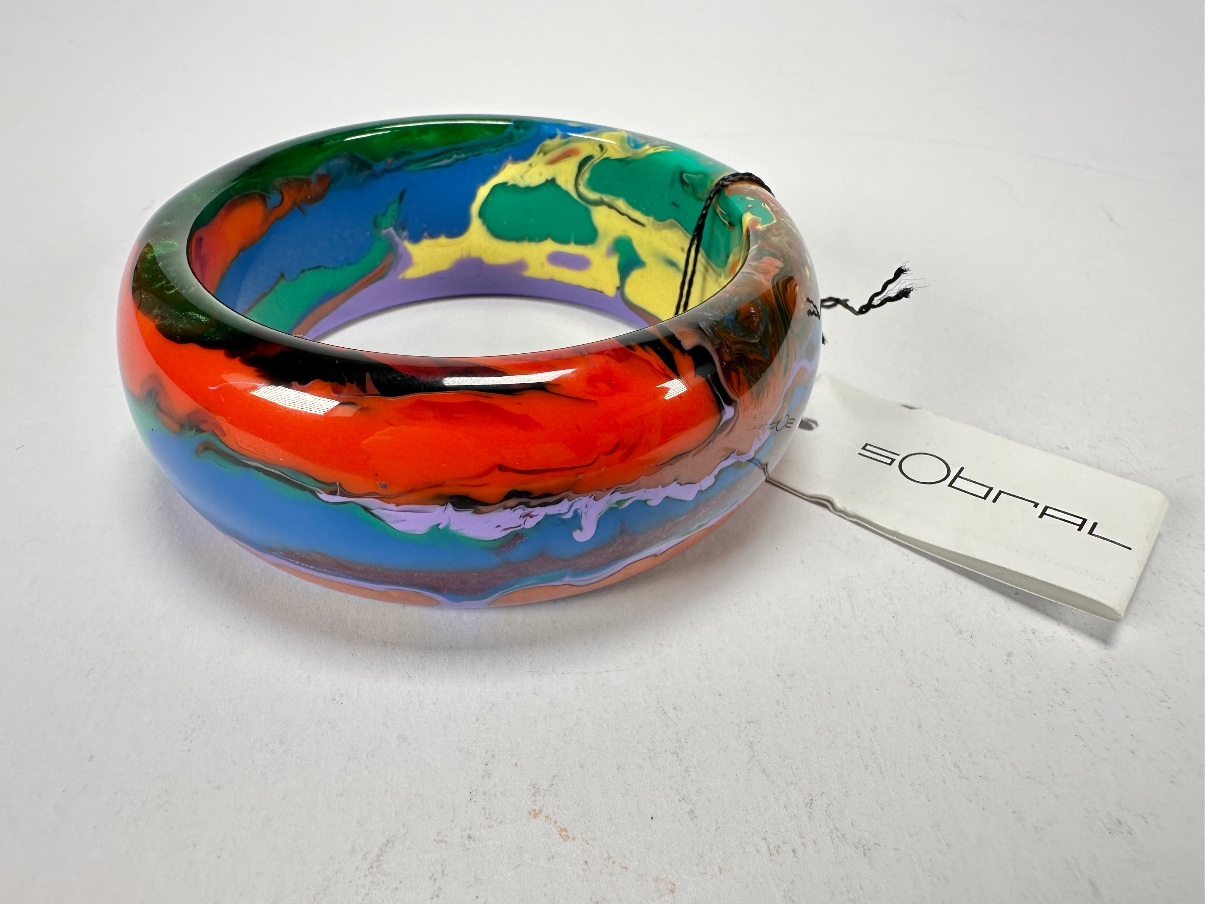 Sobral - Multi-Colour "PB34 Pollock" Resin Solid Bangle ( 002444 )