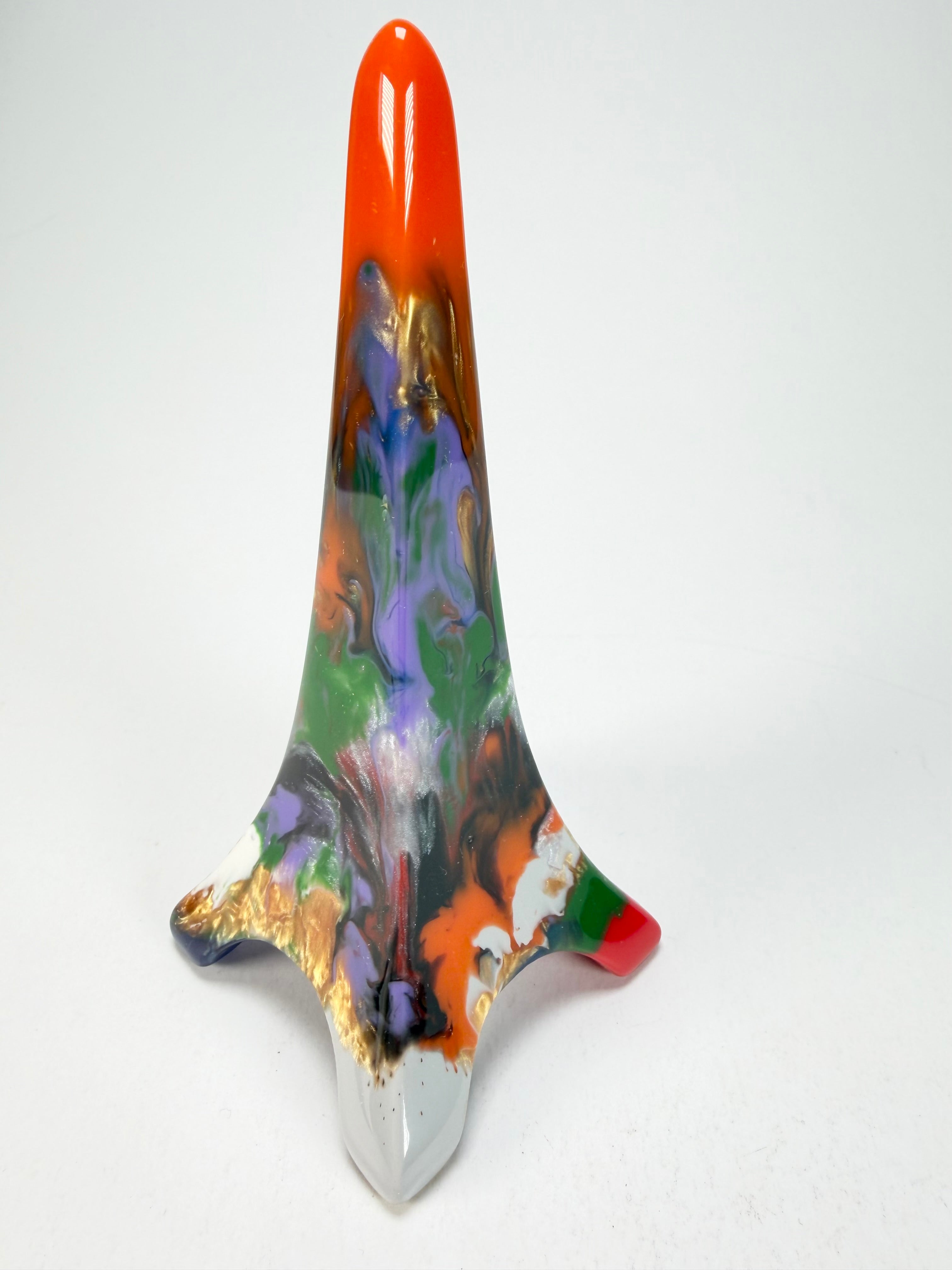 Sobral - Landmark "Eiffel Tower" Multi-Colour Pollock Medium 14cm Statue Ornament ( 004425 )