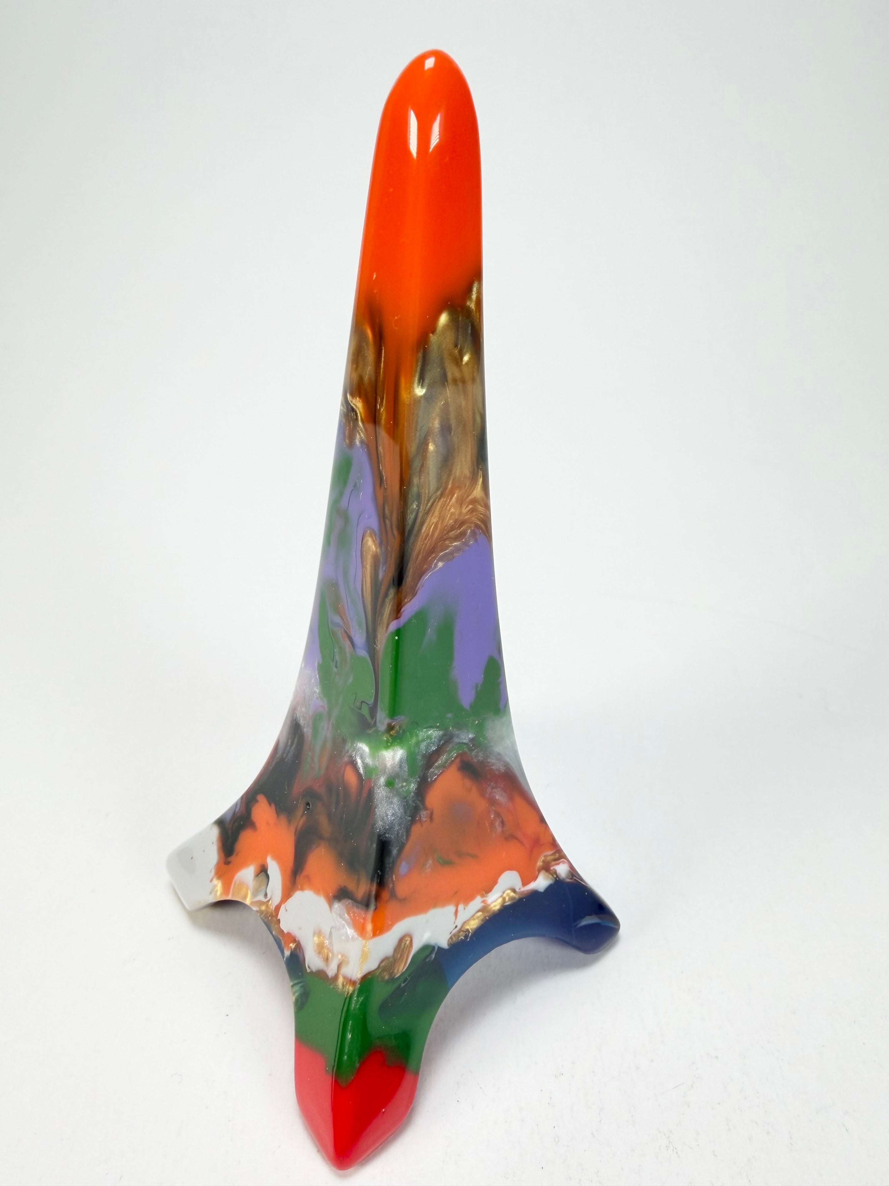 Sobral - Landmark "Eiffel Tower" Multi-Colour Pollock Medium 14cm Statue Ornament ( 004425 )