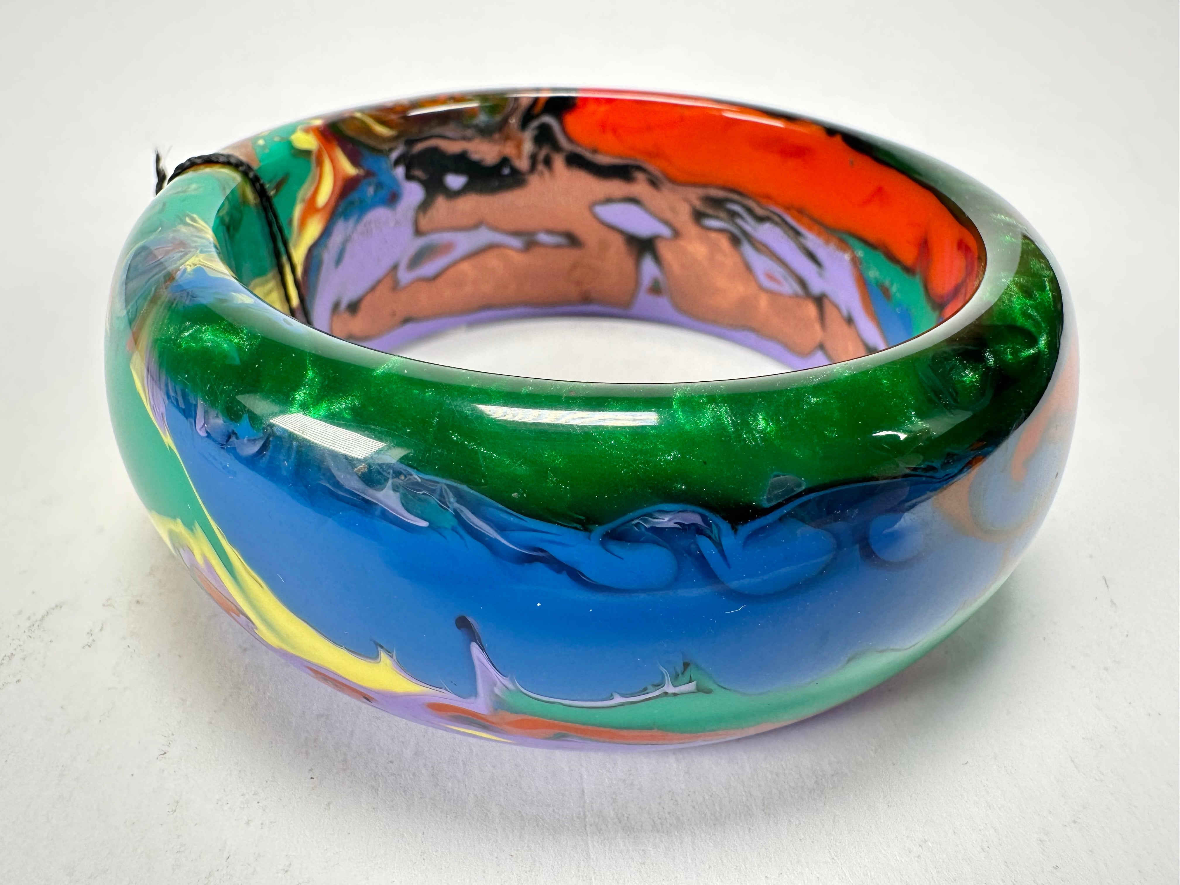 Sobral - Multi-Colour "PB34 Pollock" Resin Solid Bangle ( 002444 )