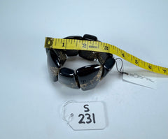 Sobral - Metalique "Rimla" Black & Gold Elasticated Resin Bracelet ( 004498 )