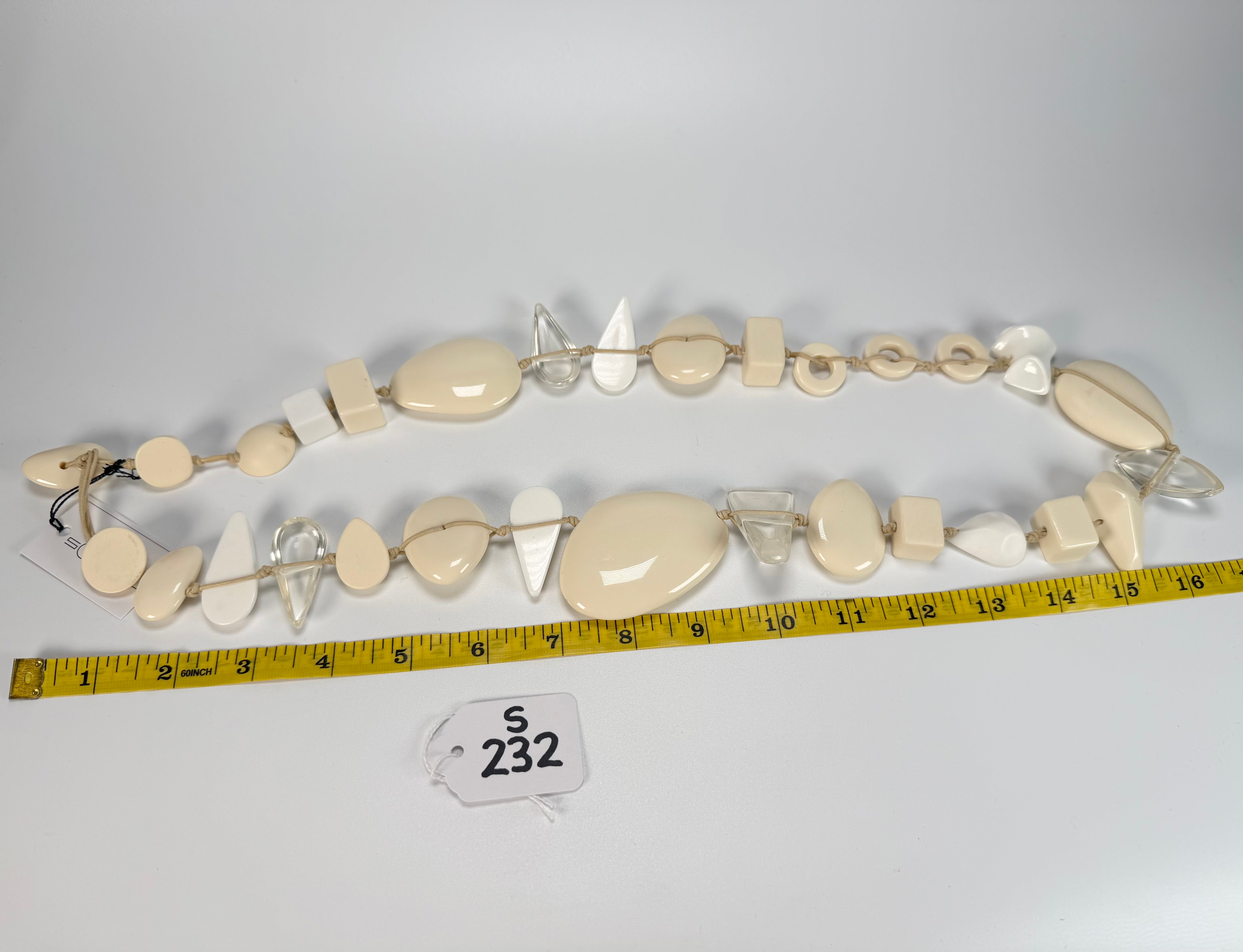 Sobral - Indiana "Aventuras" Marfim Cream Mix 110cm Resin Necklace ( 000038 )