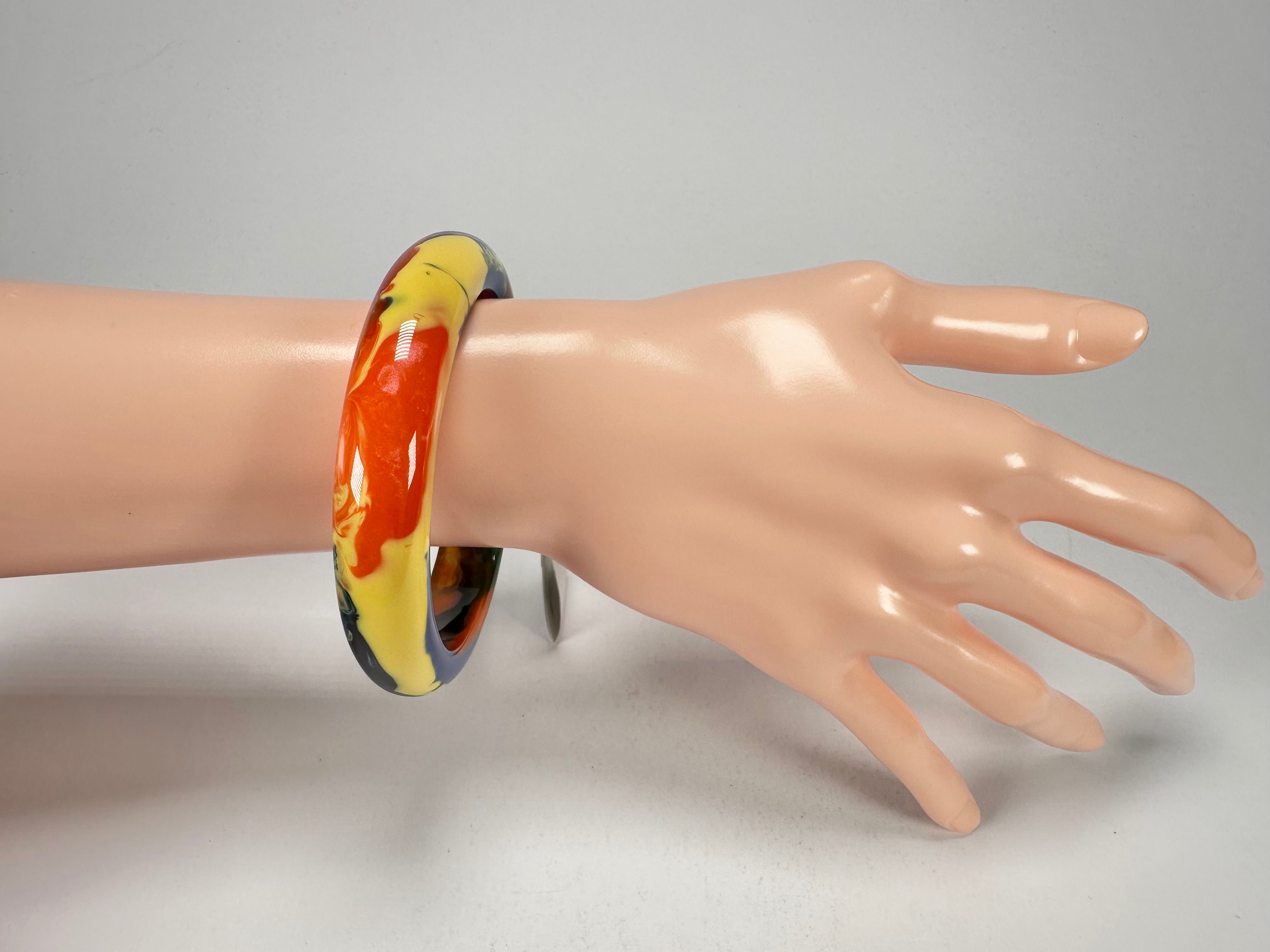 Sobral - Multi-Colour "PB14 Pollock" Resin Solid Bangle ( 001151 )