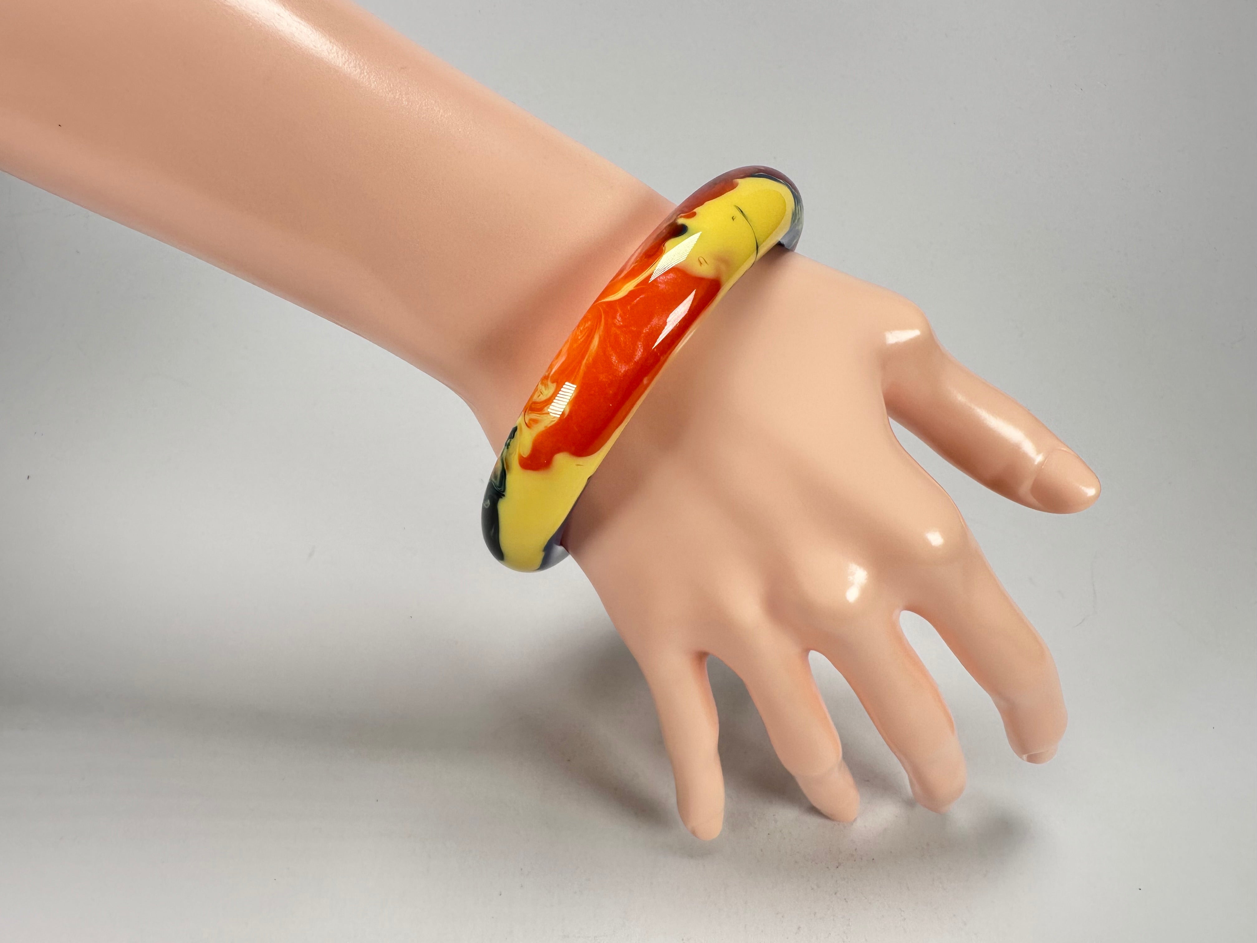 Sobral - Multi-Colour "PB14 Pollock" Resin Solid Bangle ( 001151 )