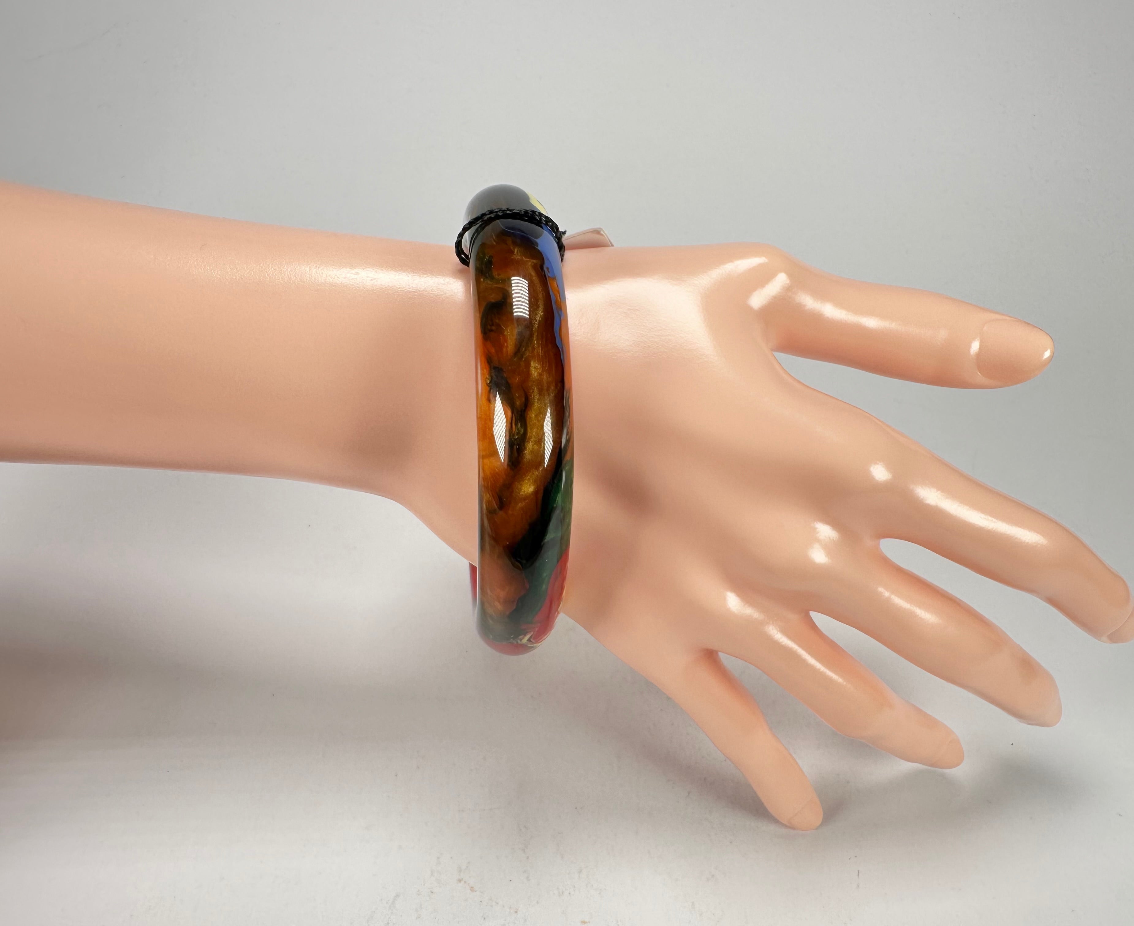 Sobral - Multi-Colour "PB14 Pollock" Resin Solid Bangle ( 001151 )