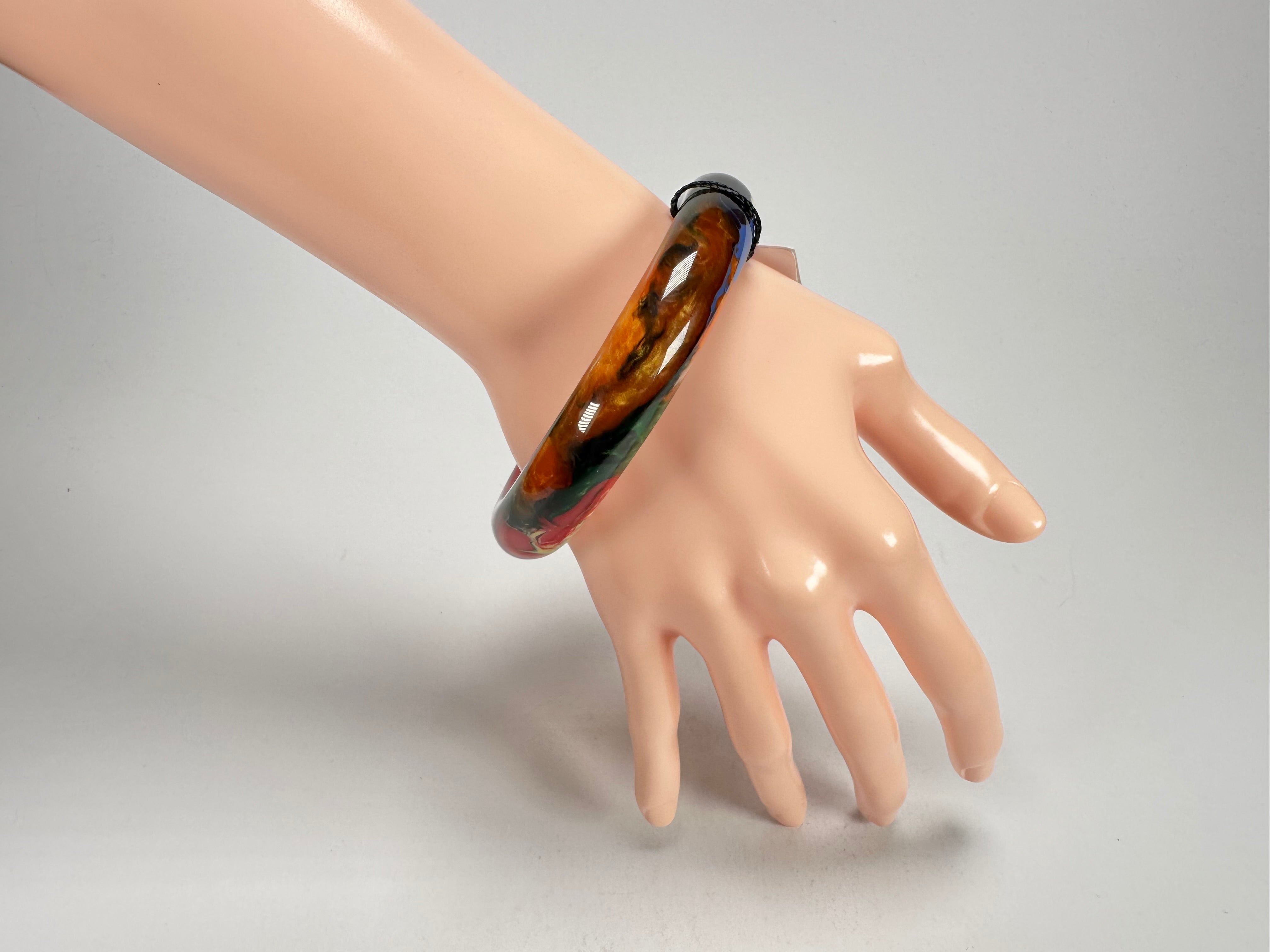 Sobral - Multi-Colour "PB14 Pollock" Resin Solid Bangle ( 001151 )