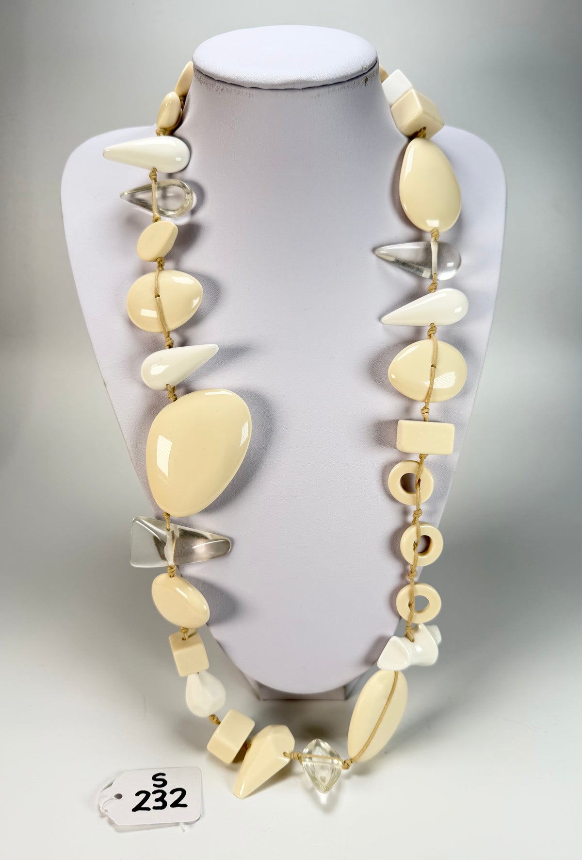 Sobral - Indiana "Aventuras" Marfim Cream Mix 110cm Resin Necklace ( 000038 )