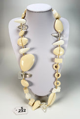 Sobral - Indiana "Aventuras" Marfim Cream Mix 110cm Resin Necklace ( 000038 )
