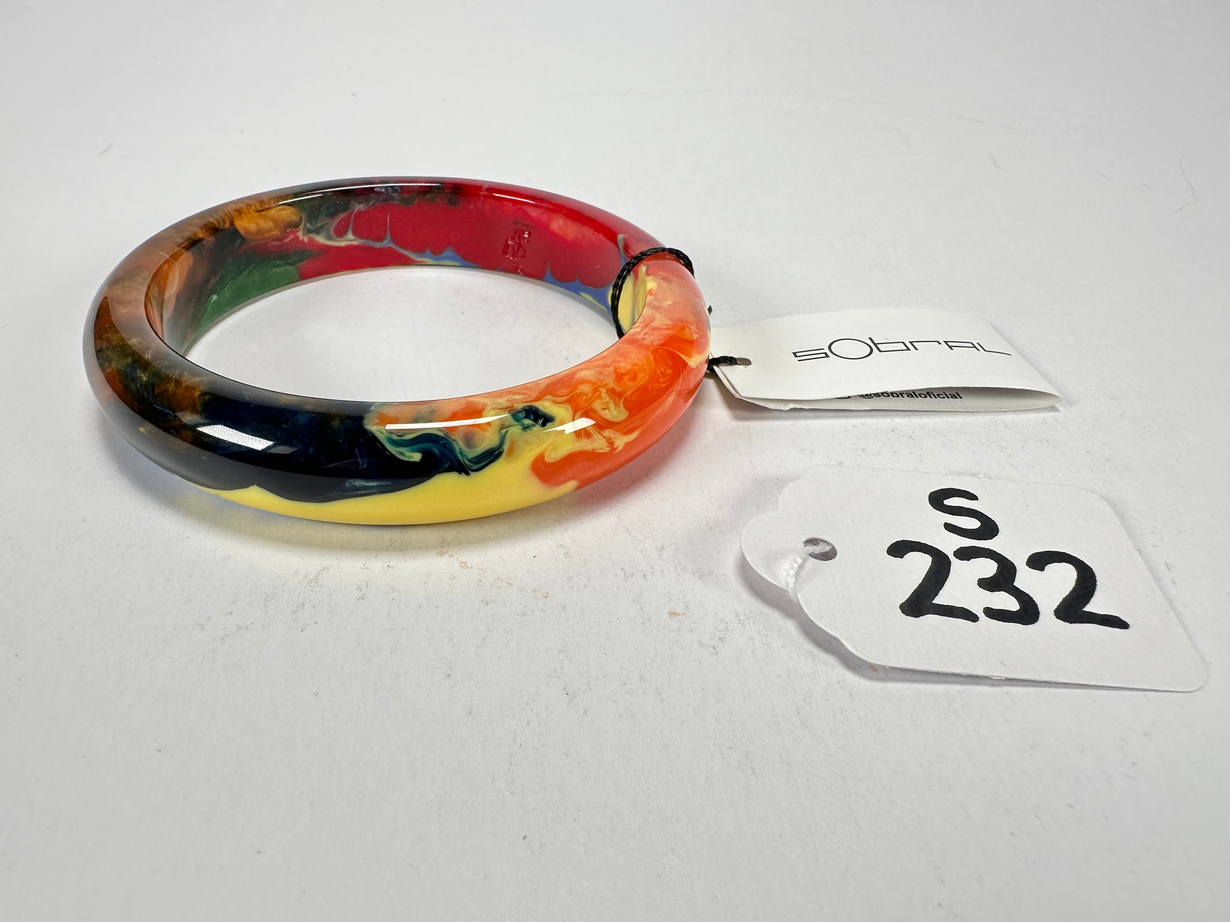 Sobral - Multi-Colour "PB14 Pollock" Resin Solid Bangle ( 001151 )