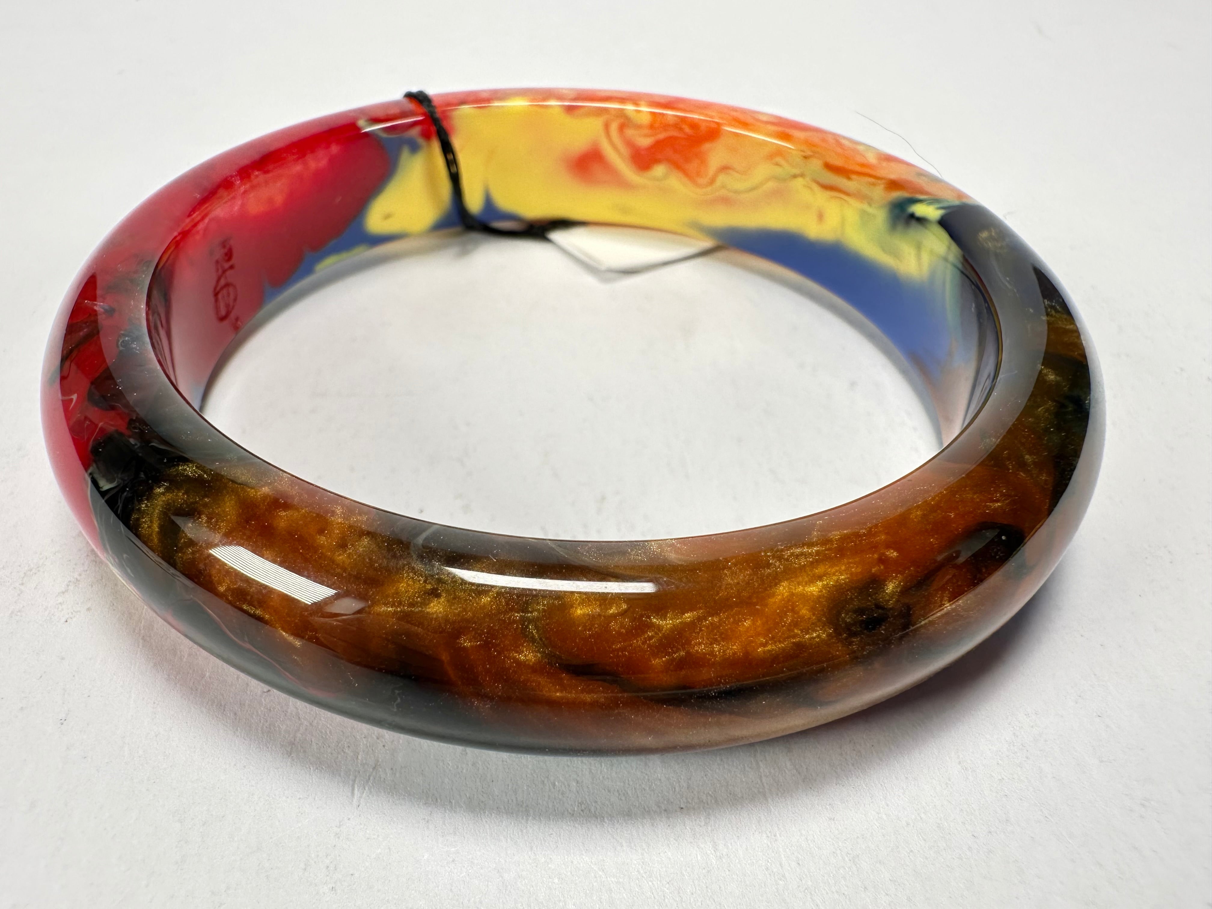 Sobral - Multi-Colour "PB14 Pollock" Resin Solid Bangle ( 001151 )