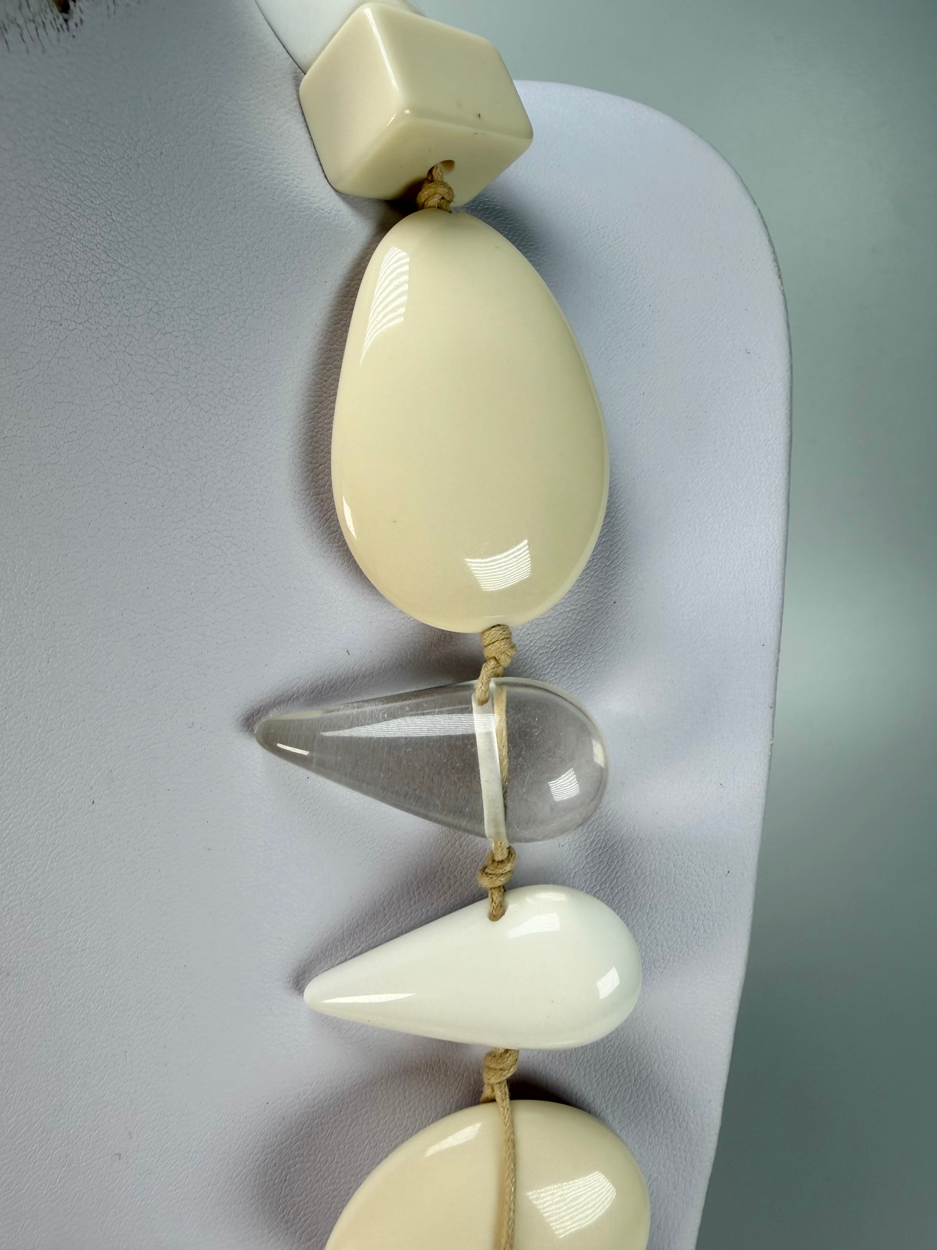 Sobral - Indiana "Aventuras" Marfim Cream Mix 110cm Resin Necklace ( 000038 )
