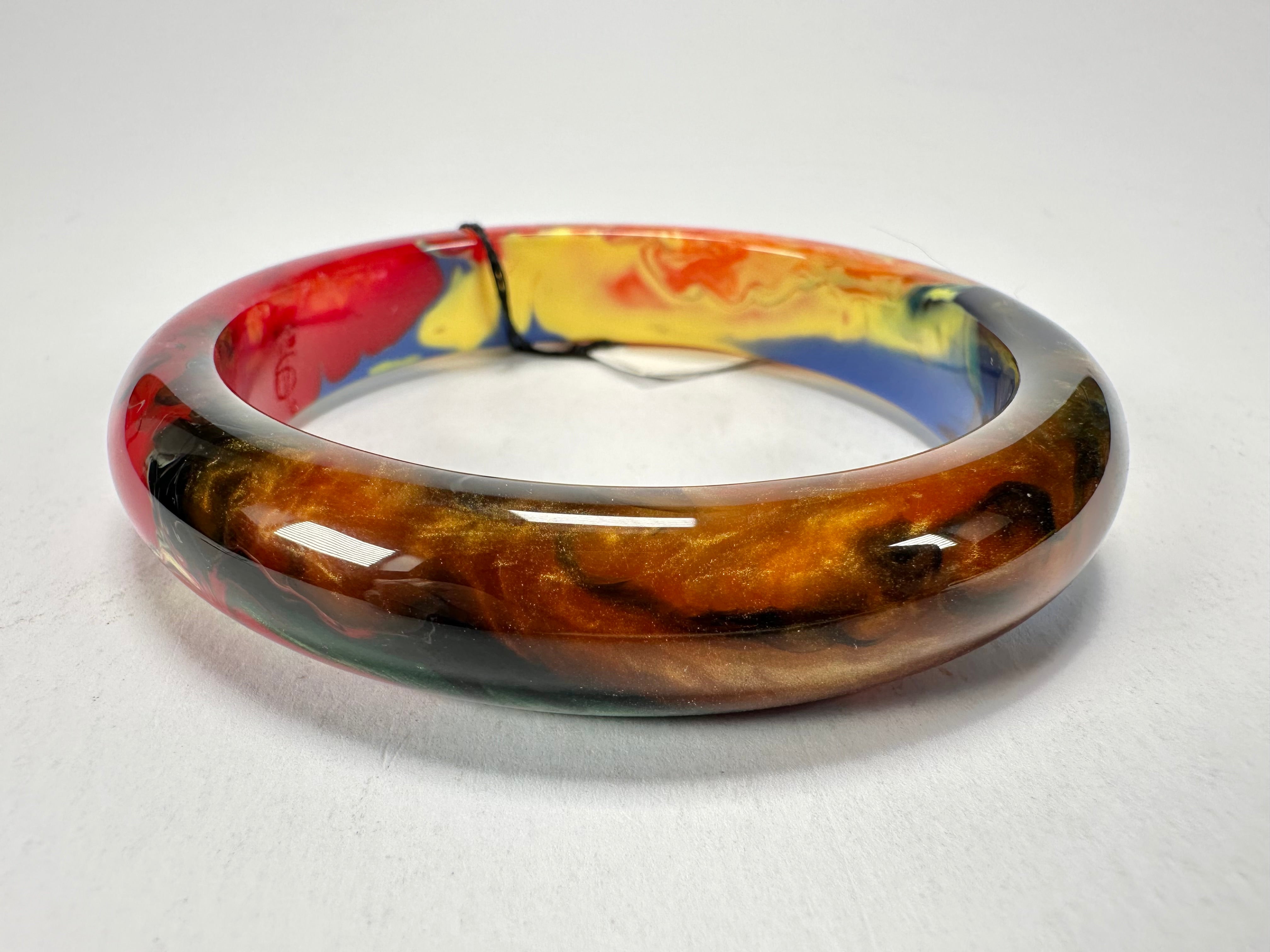 Sobral - Multi-Colour "PB14 Pollock" Resin Solid Bangle ( 001151 )