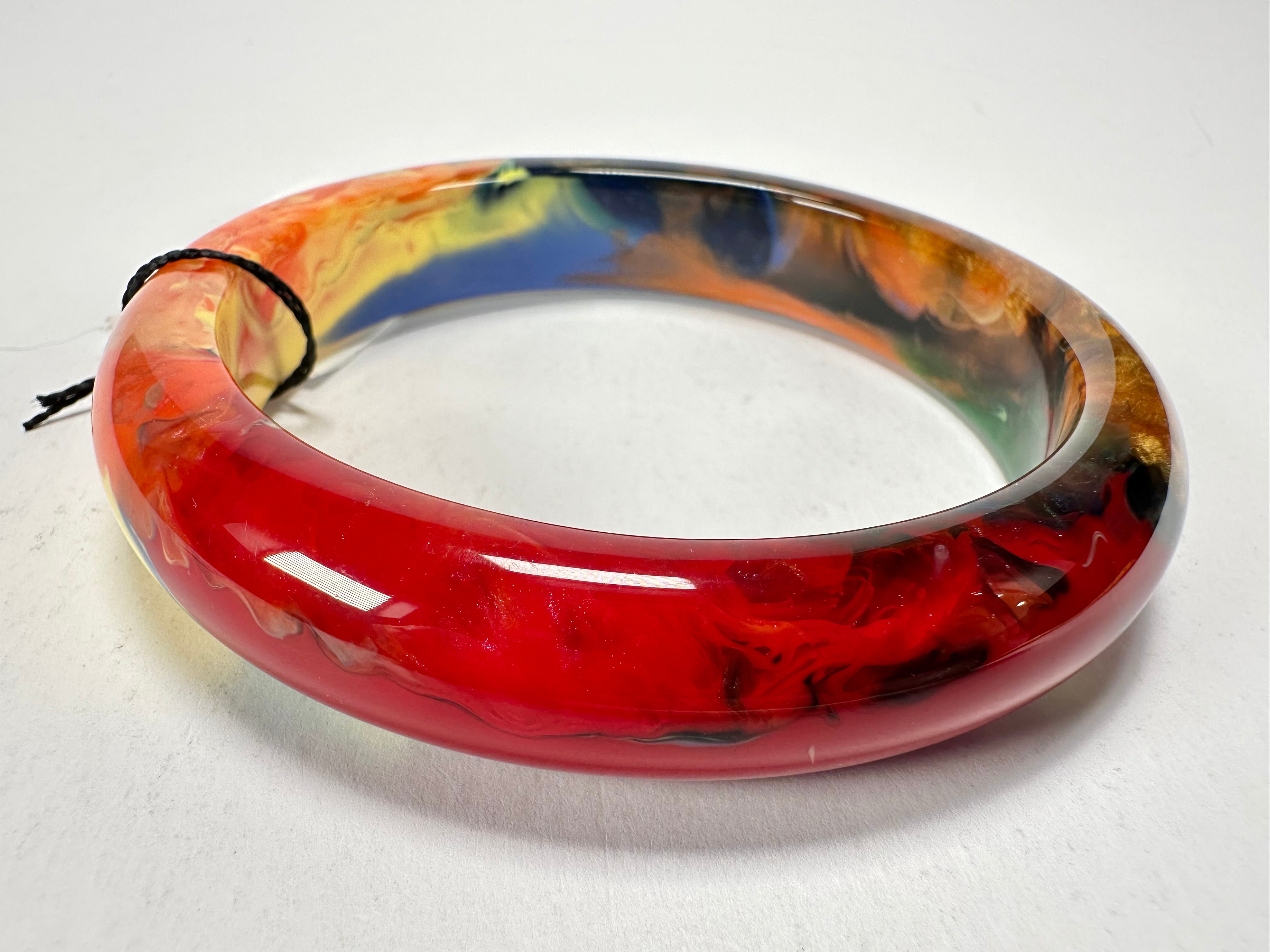Sobral - Multi-Colour "PB14 Pollock" Resin Solid Bangle ( 001151 )