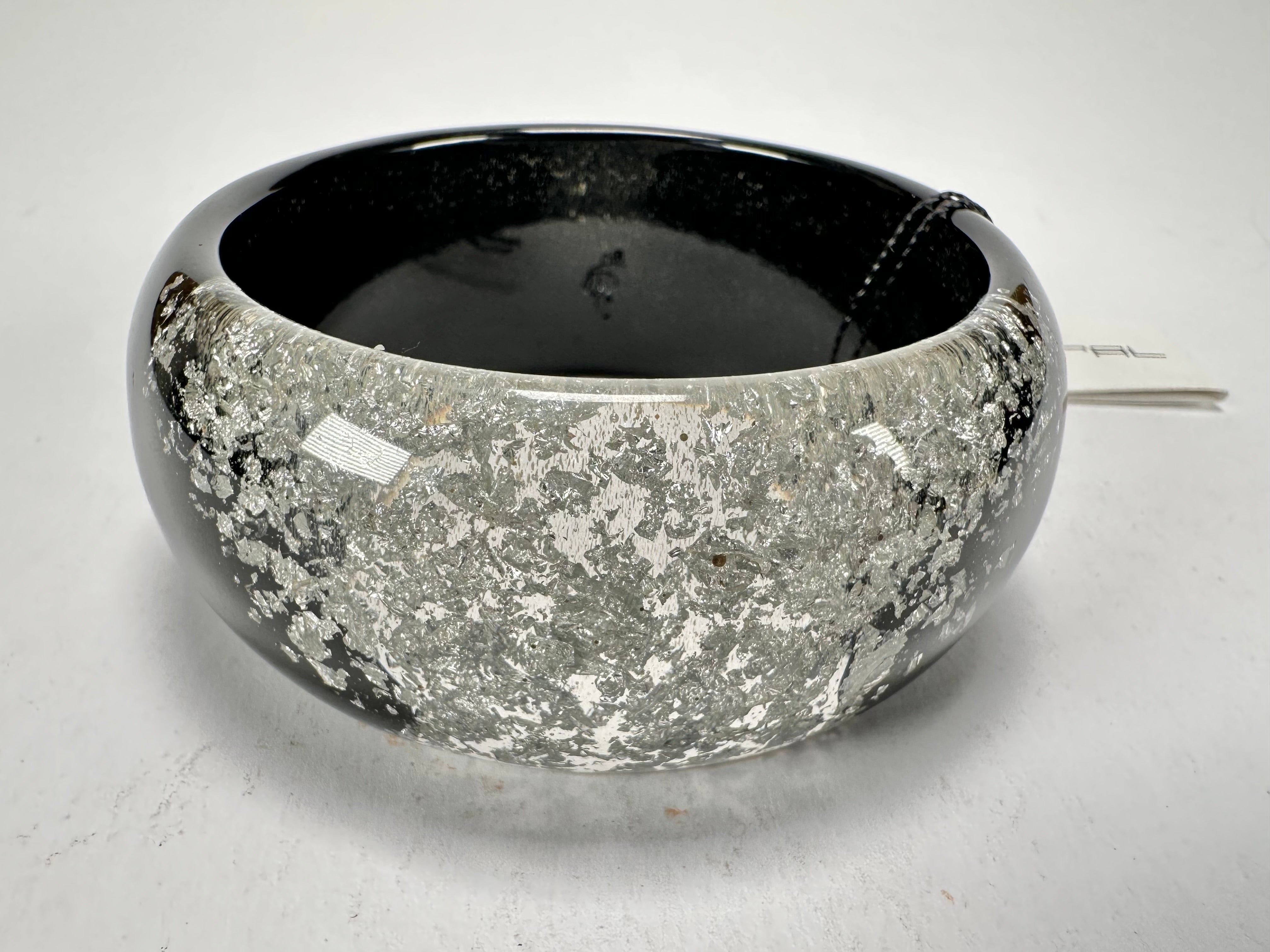 Sobral - Metalique Orlando "Técnica PB34" Black & Sliver Resin Solid Bangle ( 004102 )
