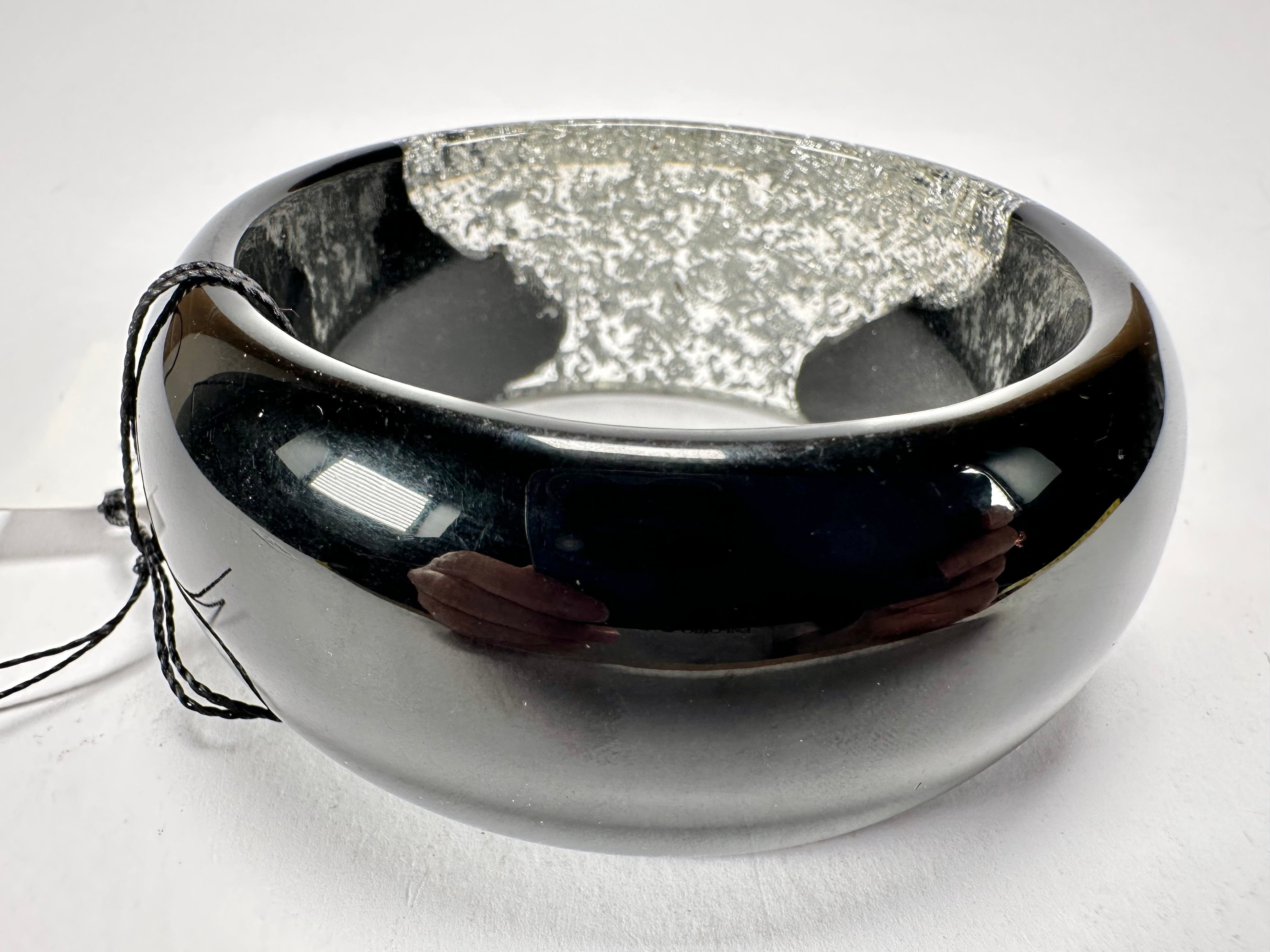 Sobral - Metalique Orlando "Técnica PB34" Black & Sliver Resin Solid Bangle ( 004102 )