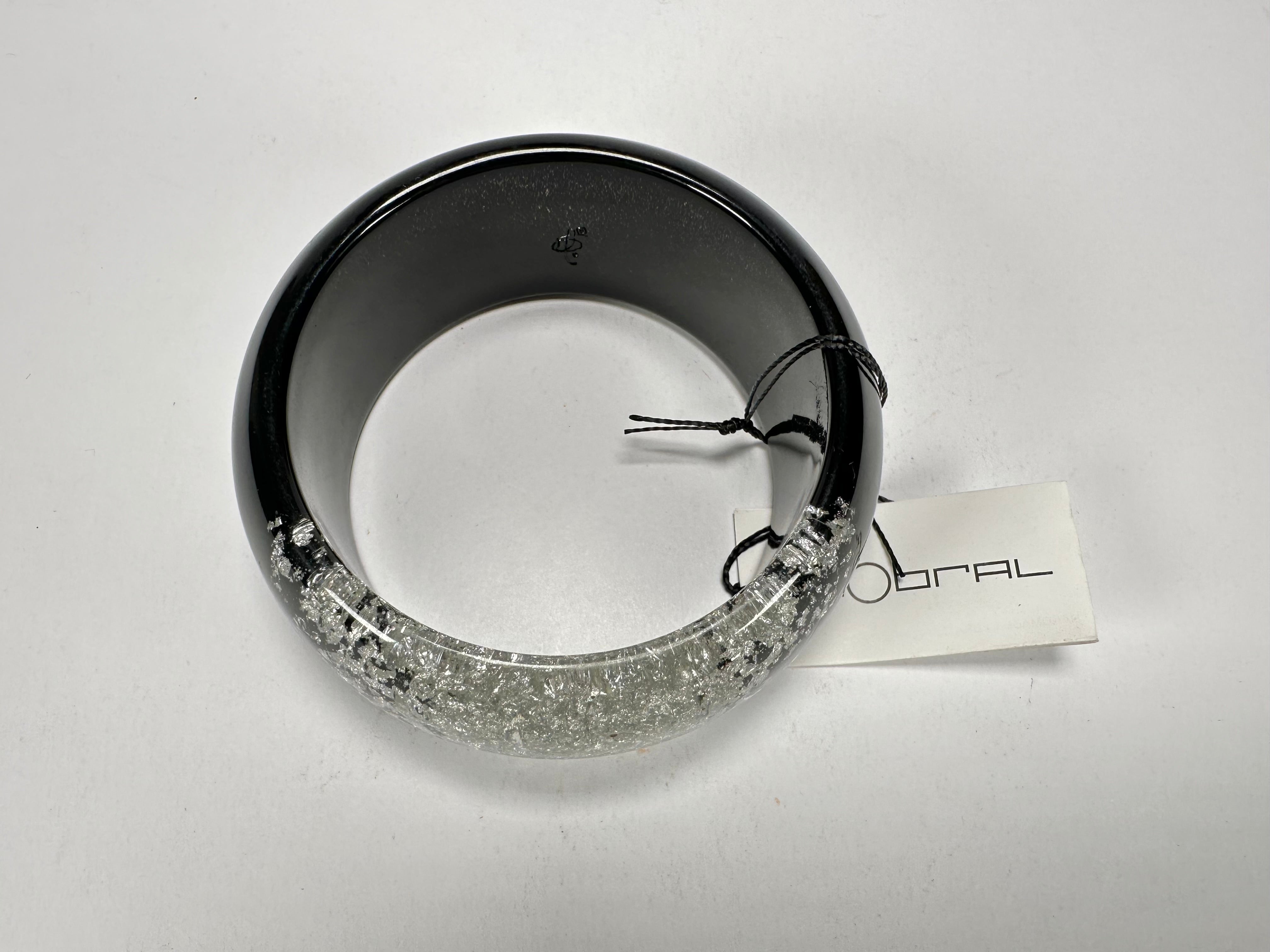 Sobral - Metalique Orlando "Técnica PB34" Black & Sliver Resin Solid Bangle ( 004102 )
