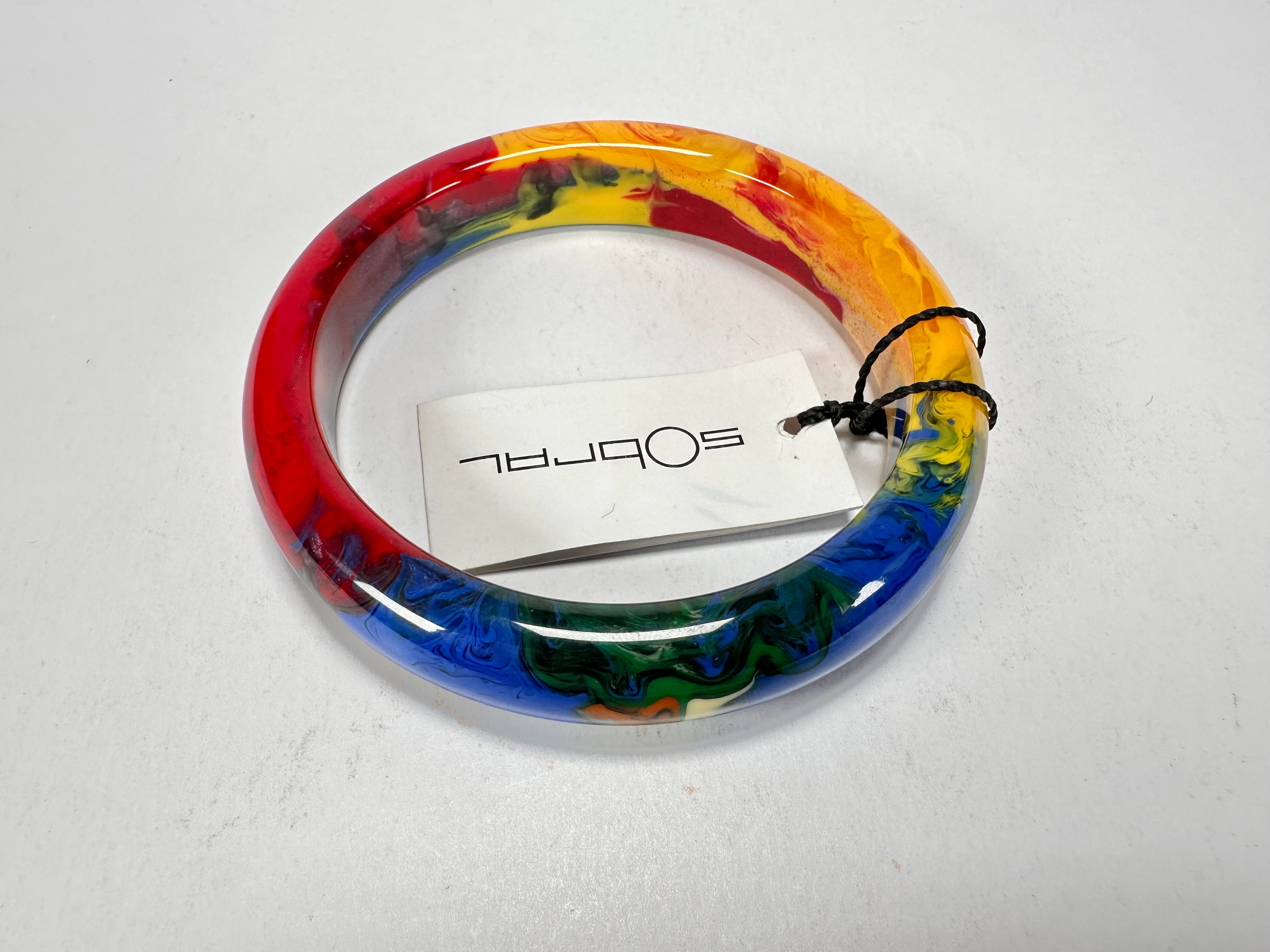 Sobral - Multi-Colour "PB14 Pollock" Resin Solid Bangle ( 001151 )