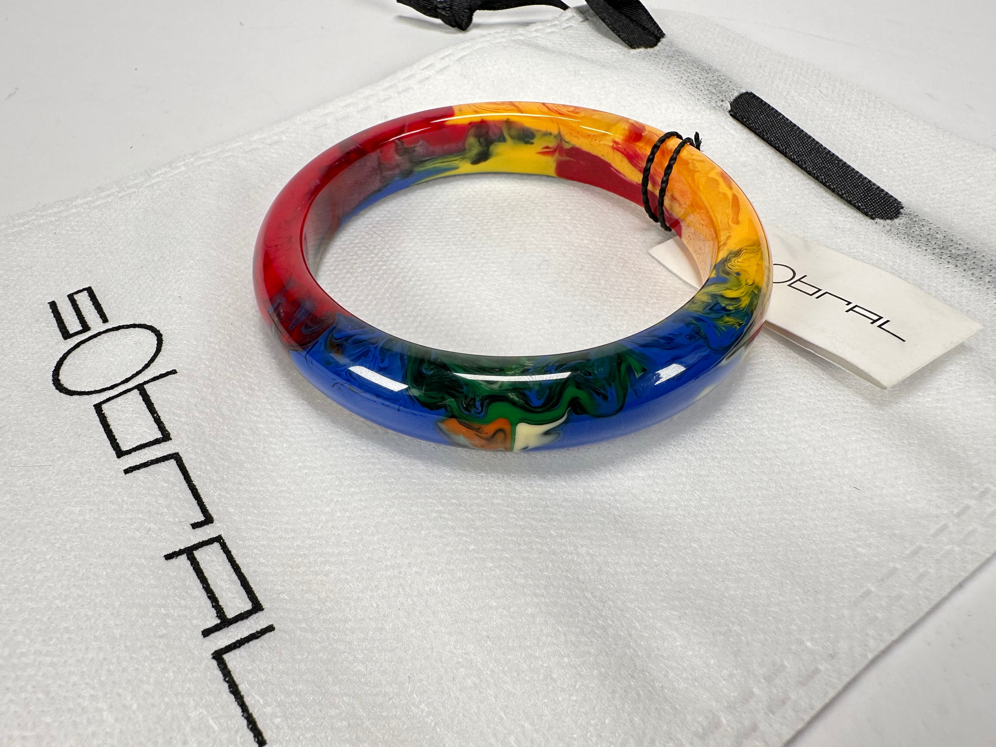 Sobral - Multi-Colour "PB14 Pollock" Resin Solid Bangle ( 001151 )