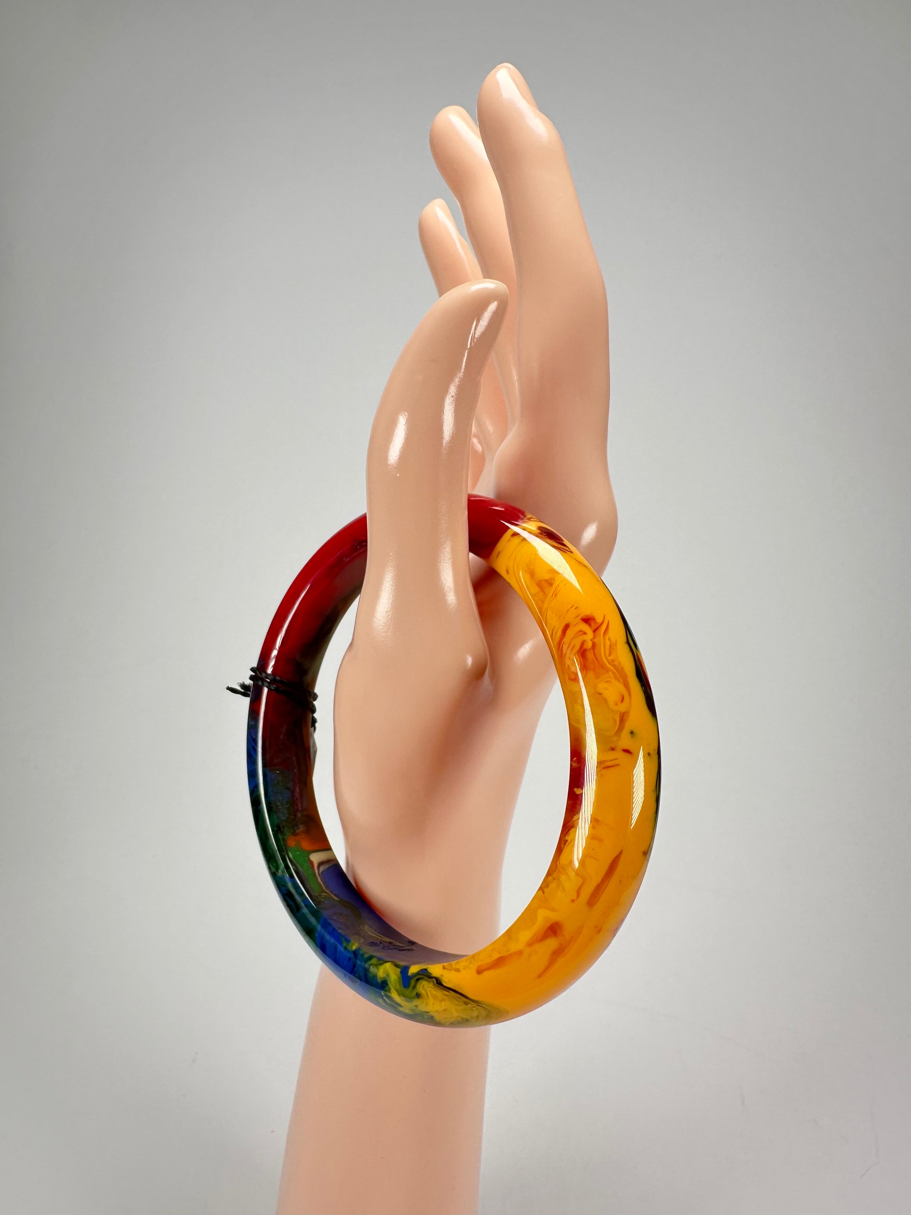 Sobral - Multi-Colour "PB14 Pollock" Resin Solid Bangle ( 001151 )