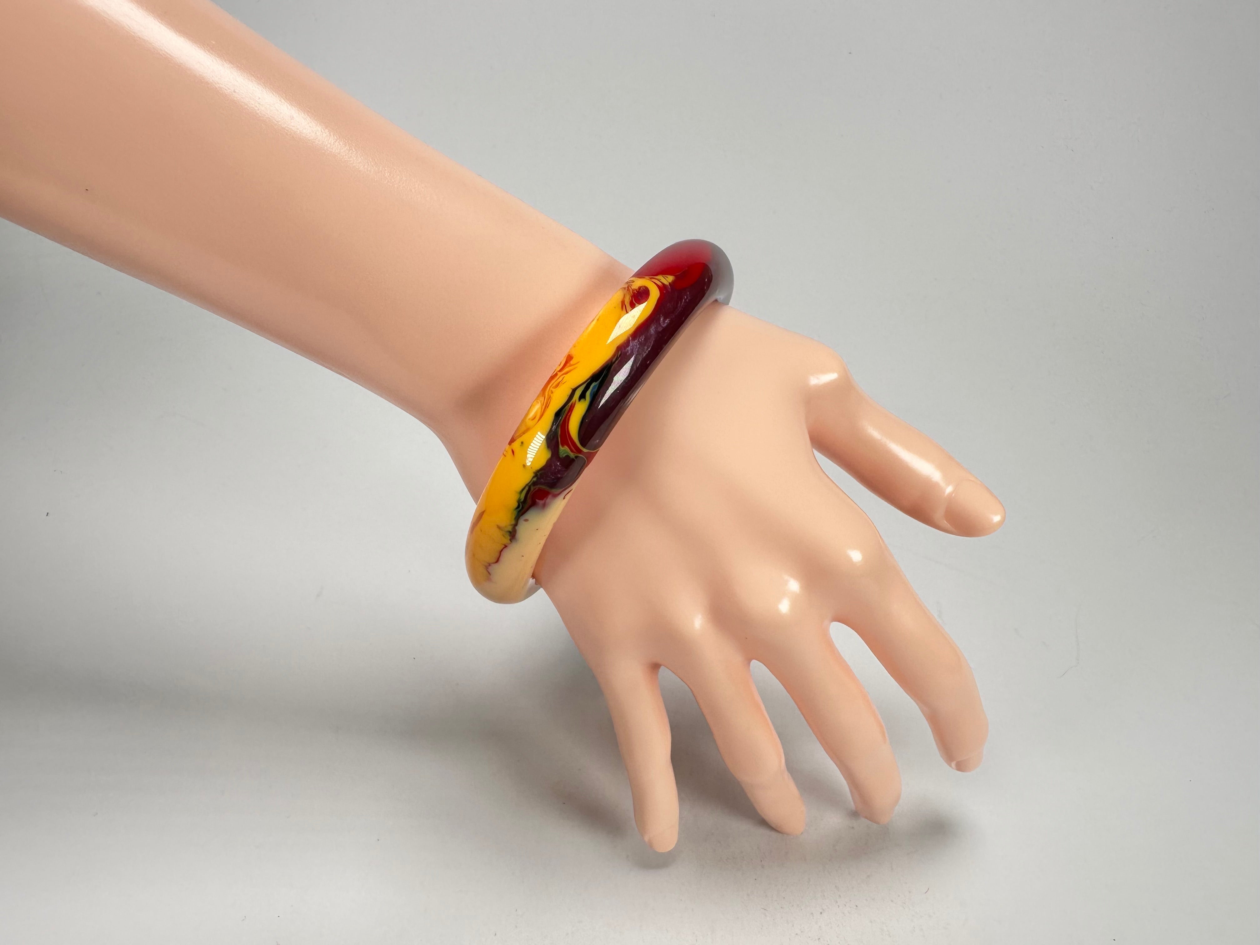 Sobral - Multi-Colour "PB14 Pollock" Resin Solid Bangle ( 001151 )