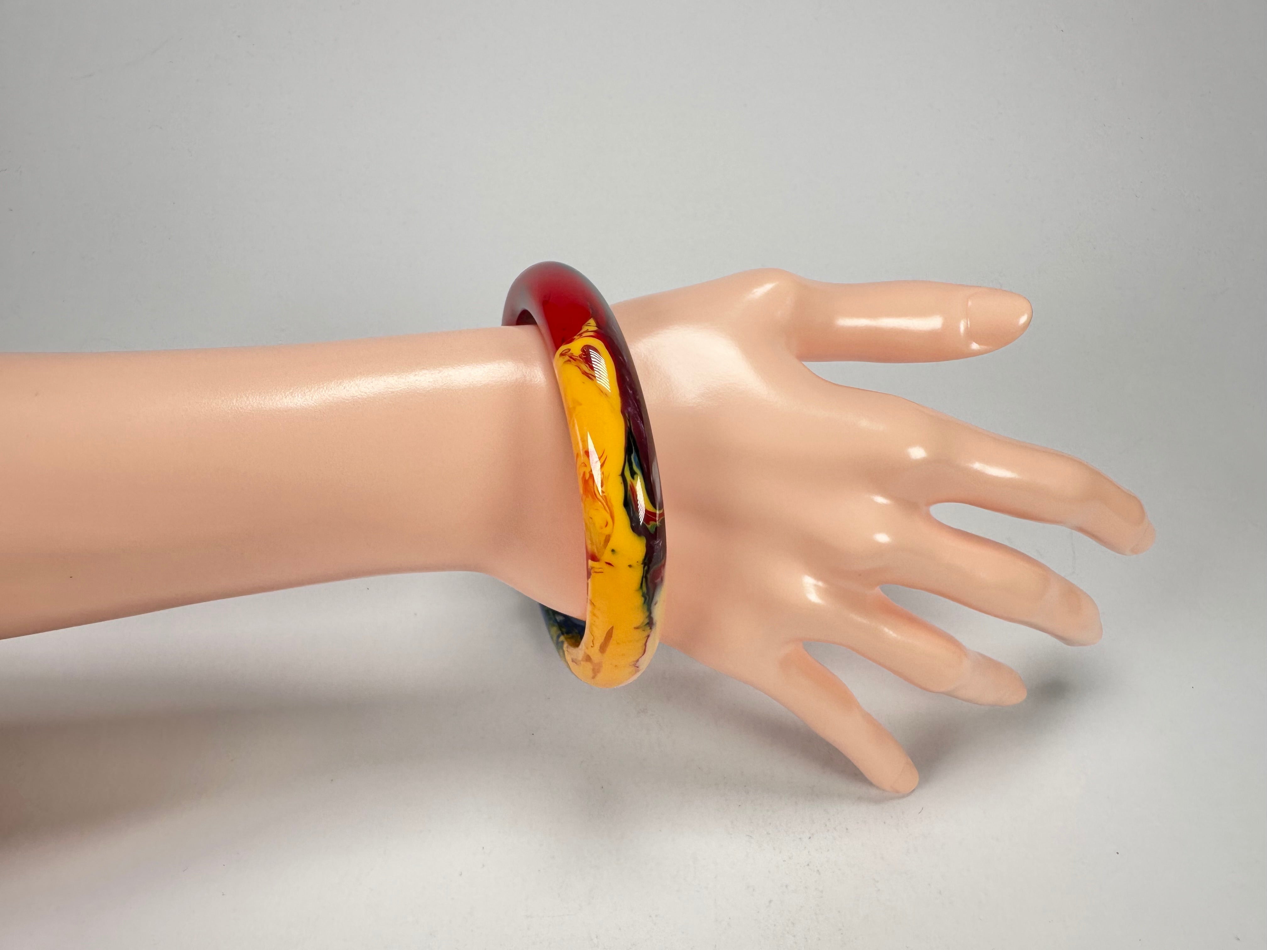 Sobral - Multi-Colour "PB14 Pollock" Resin Solid Bangle ( 001151 )
