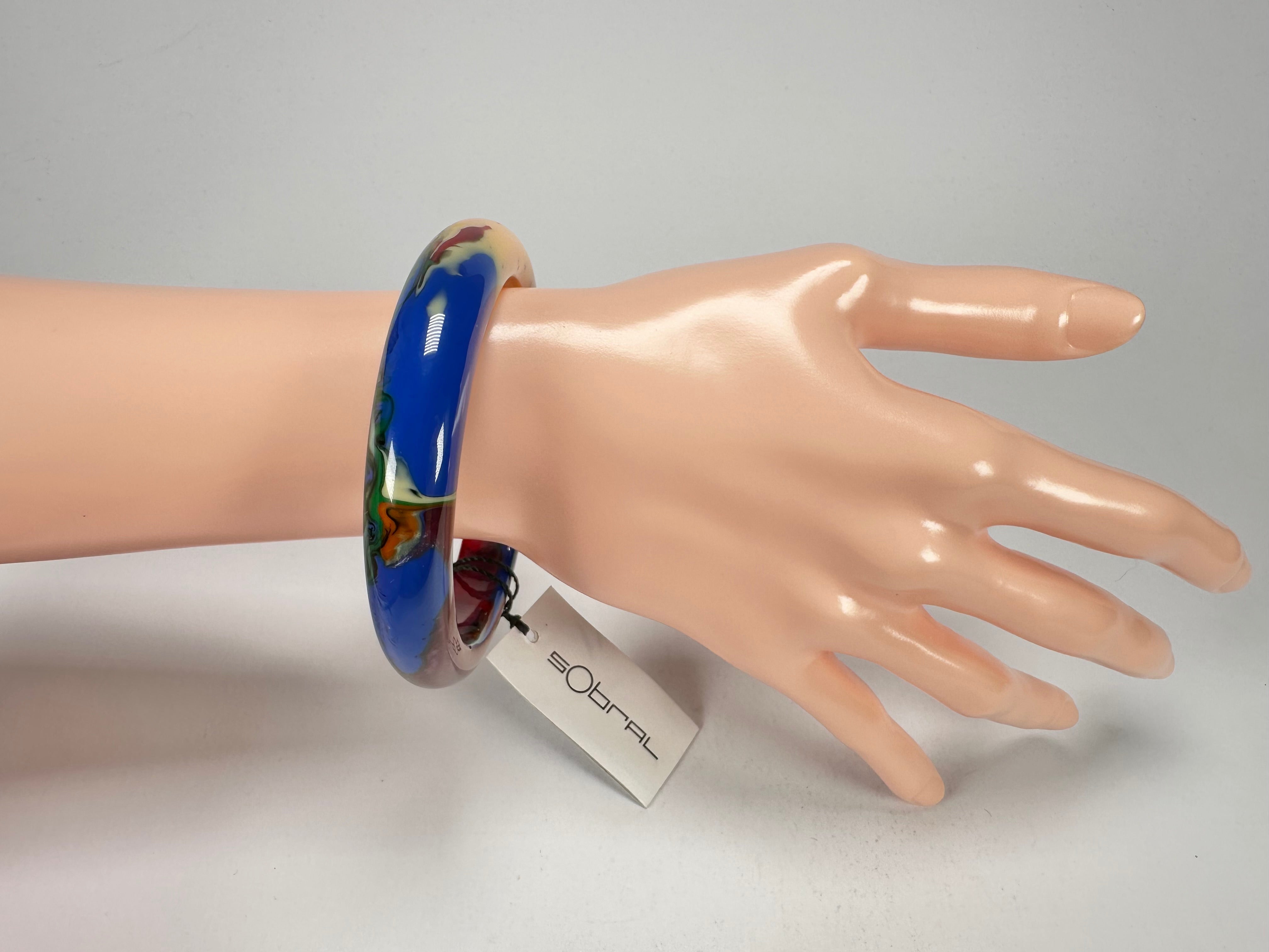 Sobral - Multi-Colour "PB14 Pollock" Resin Solid Bangle ( 001151 )