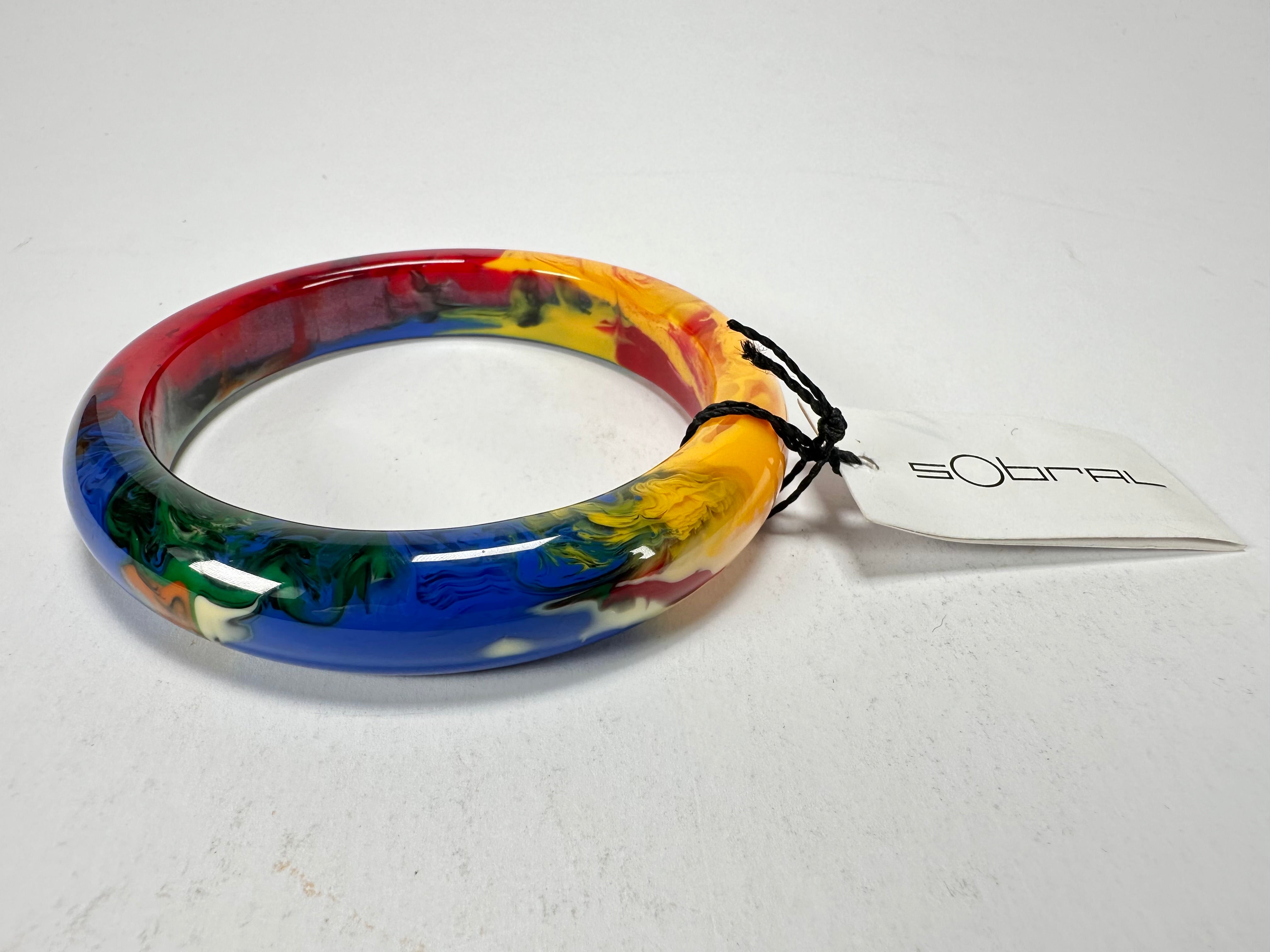 Sobral - Multi-Colour "PB14 Pollock" Resin Solid Bangle ( 001151 )