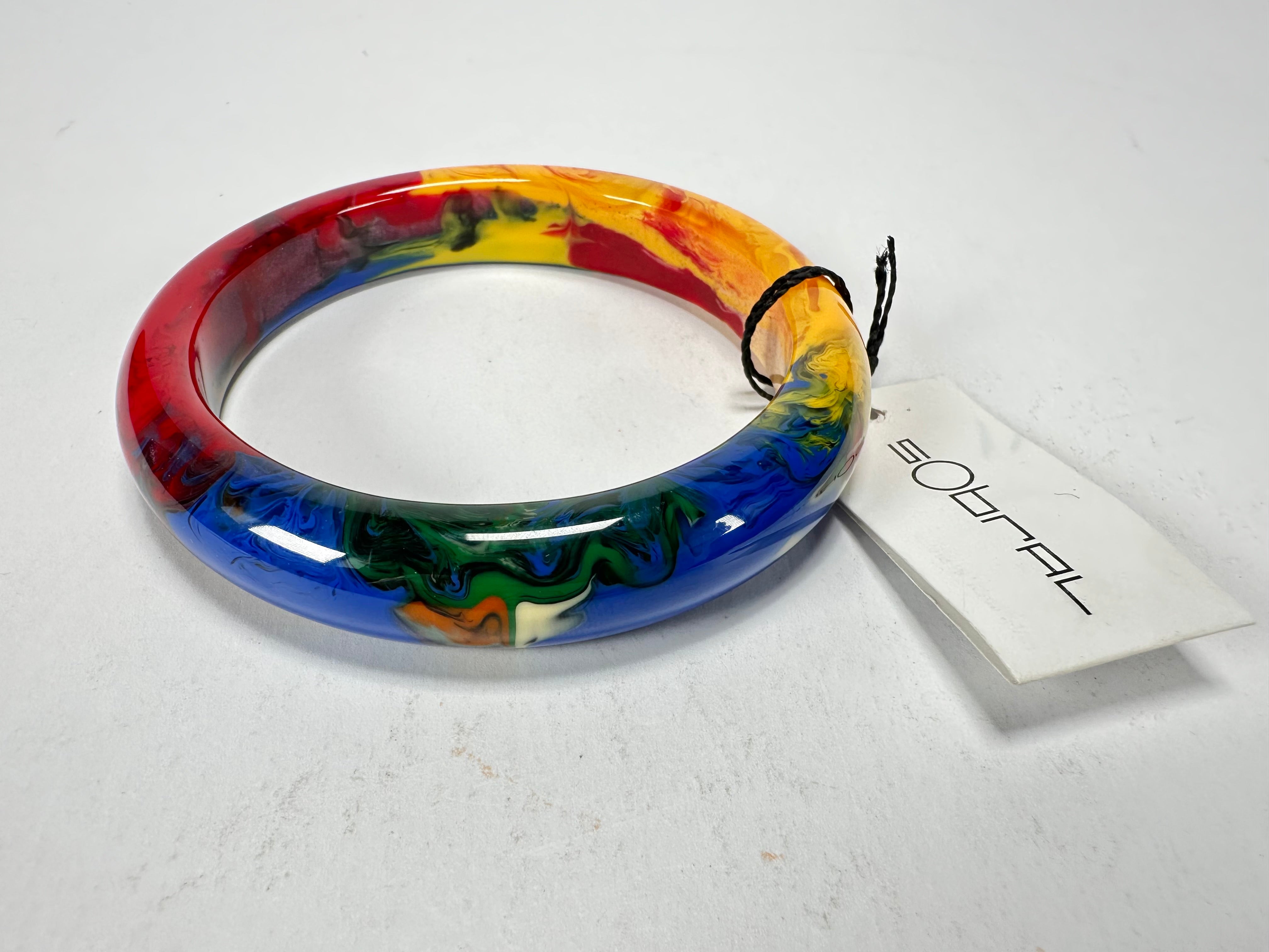 Sobral - Multi-Colour "PB14 Pollock" Resin Solid Bangle ( 001151 )