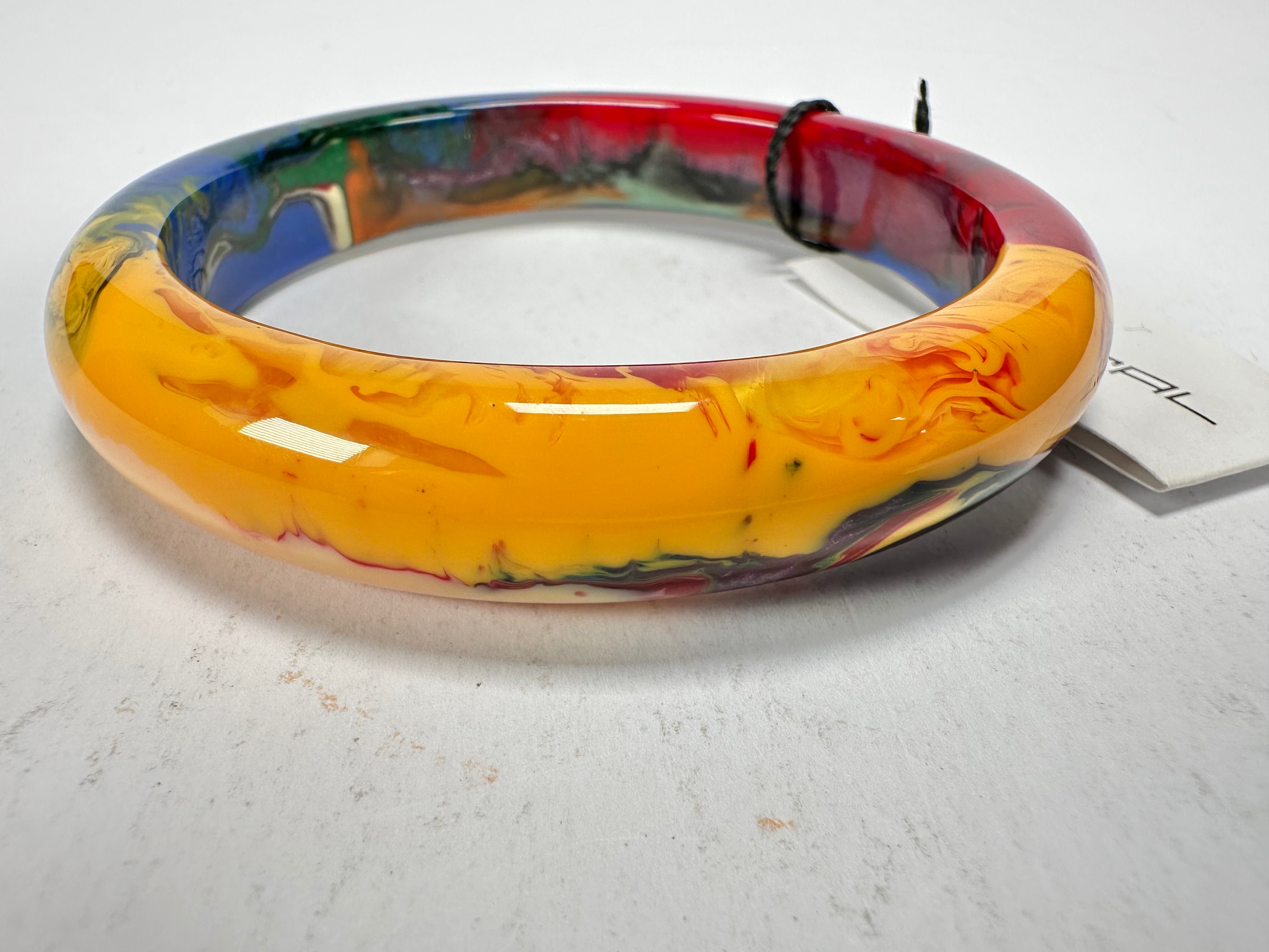 Sobral - Multi-Colour "PB14 Pollock" Resin Solid Bangle ( 001151 )