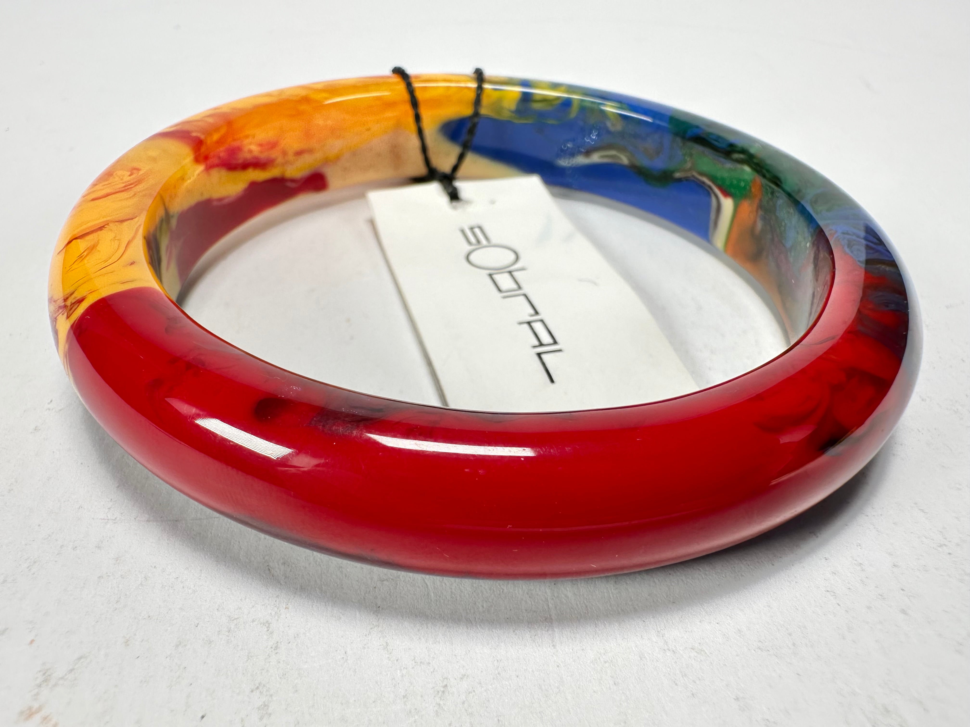 Sobral - Multi-Colour "PB14 Pollock" Resin Solid Bangle ( 001151 )