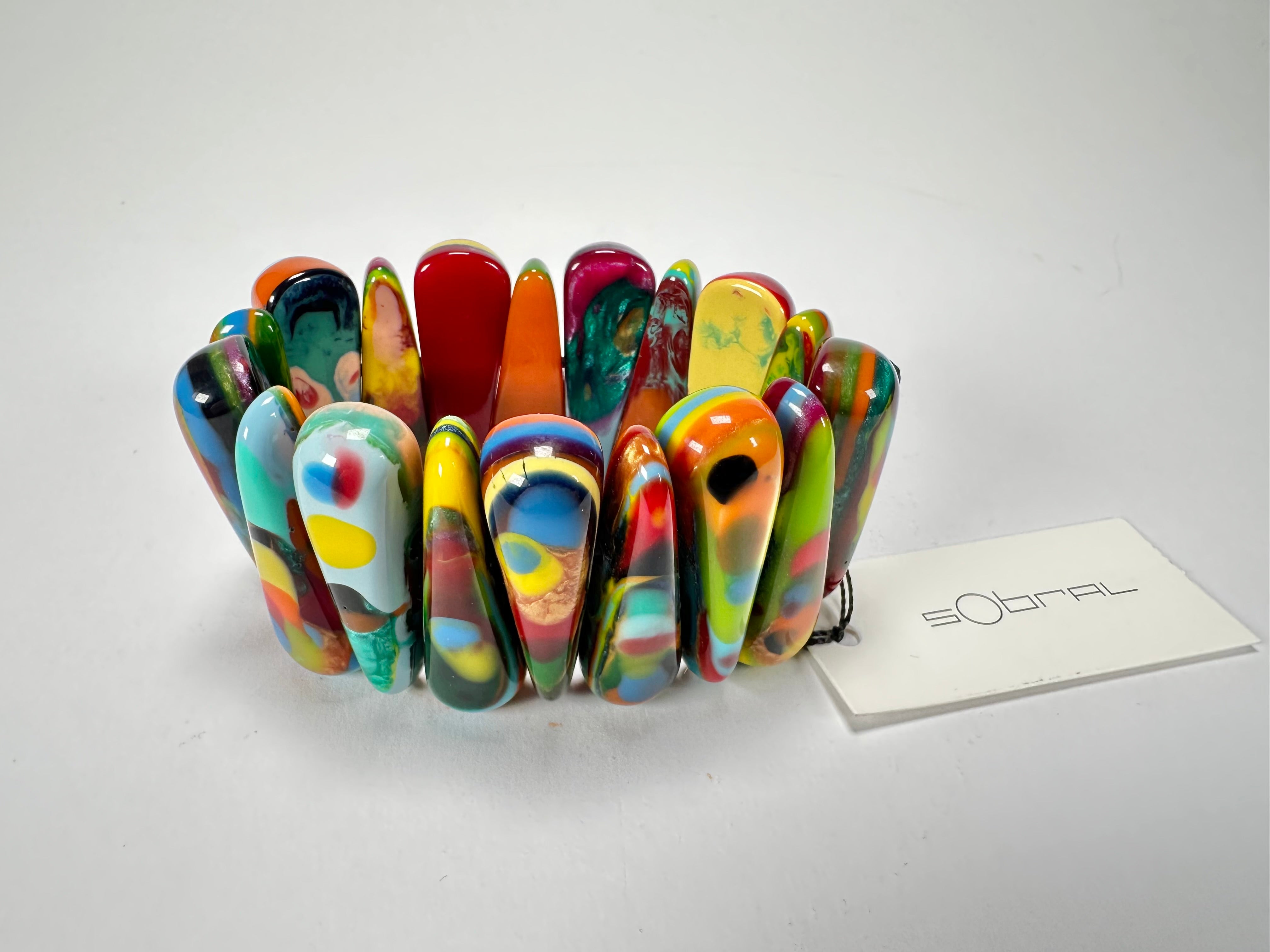 Sobral - Multi-Colour "Maria Efeitos" K.Polido Elasticated Resin Bracelet ( 004500 )