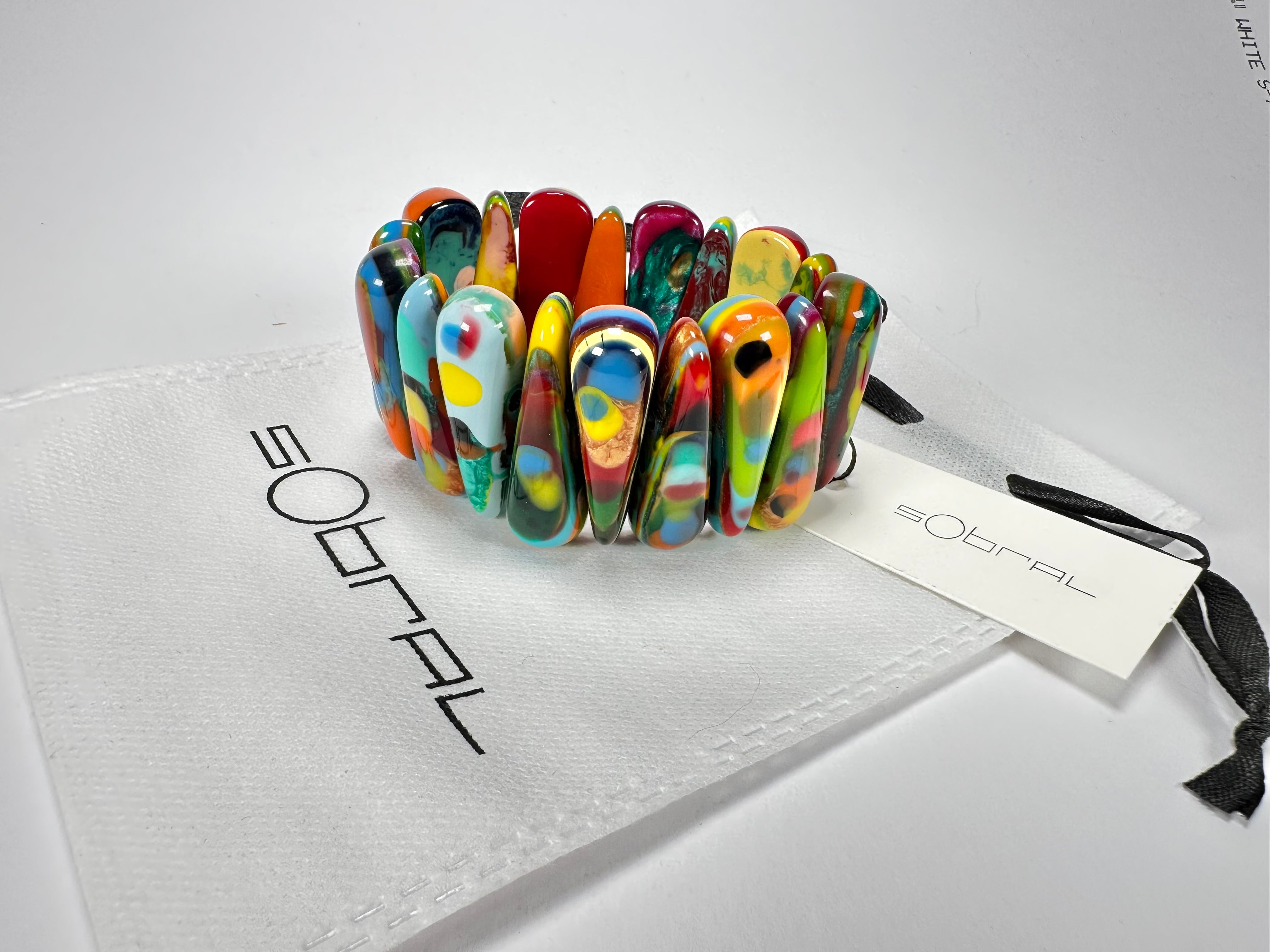 Sobral - Multi-Colour "Maria Efeitos" K.Polido Elasticated Resin Bracelet ( 004500 )
