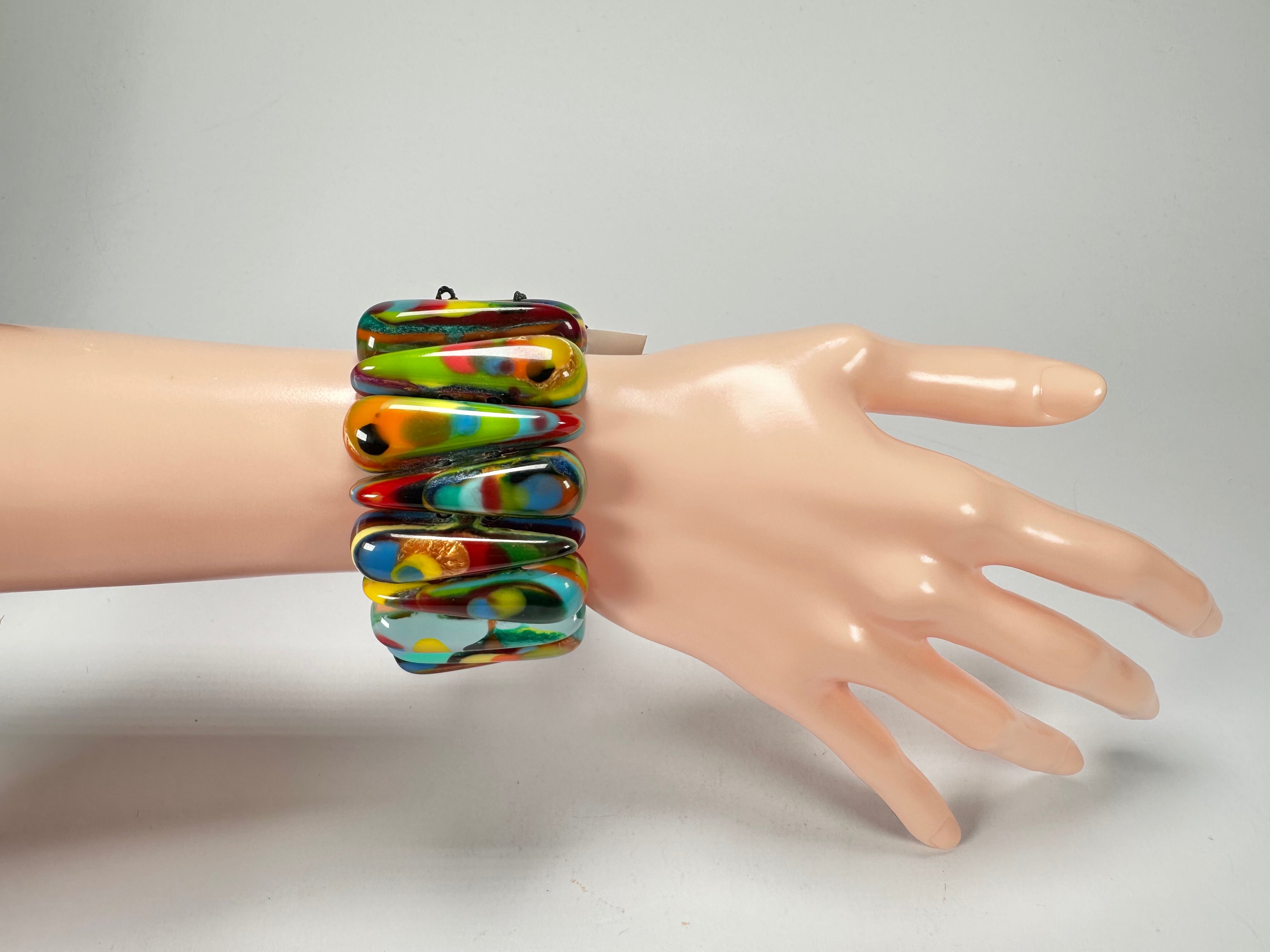 Sobral - Multi-Colour "Maria Efeitos" K.Polido Elasticated Resin Bracelet ( 004500 )