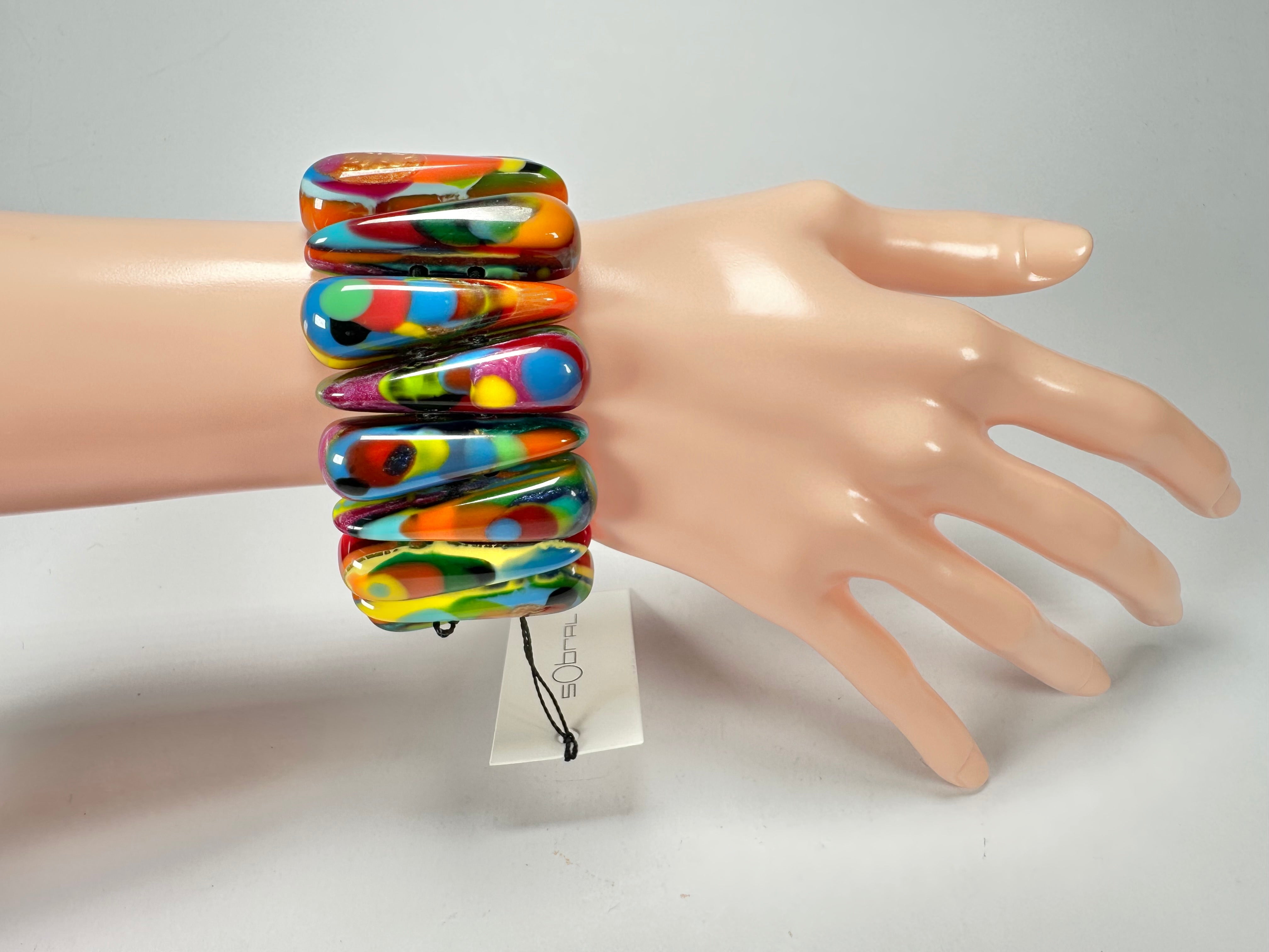 Sobral - Multi-Colour "Maria Efeitos" K.Polido Elasticated Resin Bracelet ( 004500 )