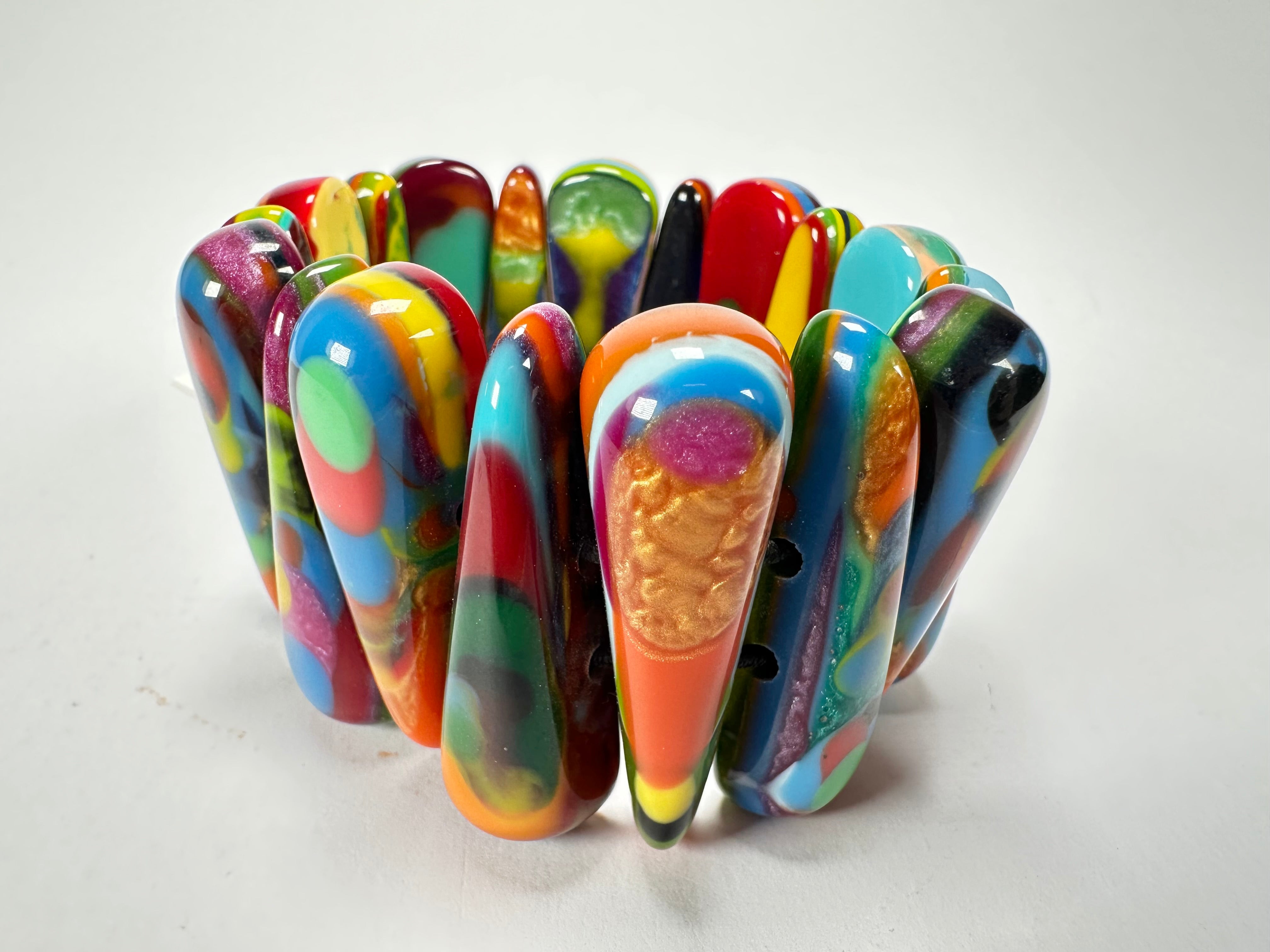 Sobral - Multi-Colour "Maria Efeitos" K.Polido Elasticated Resin Bracelet ( 004500 )