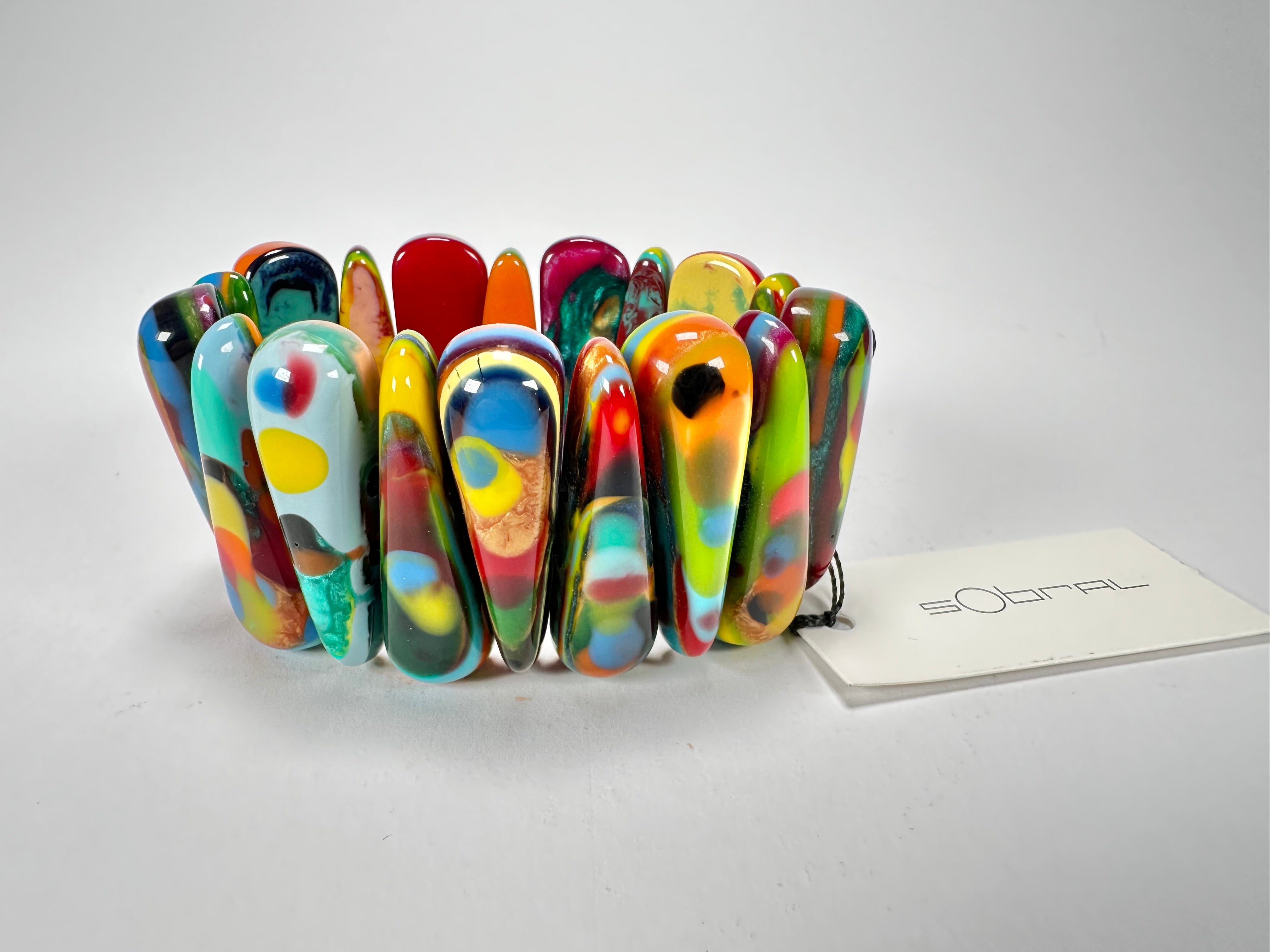Sobral - Multi-Colour "Maria Efeitos" K.Polido Elasticated Resin Bracelet ( 004500 )