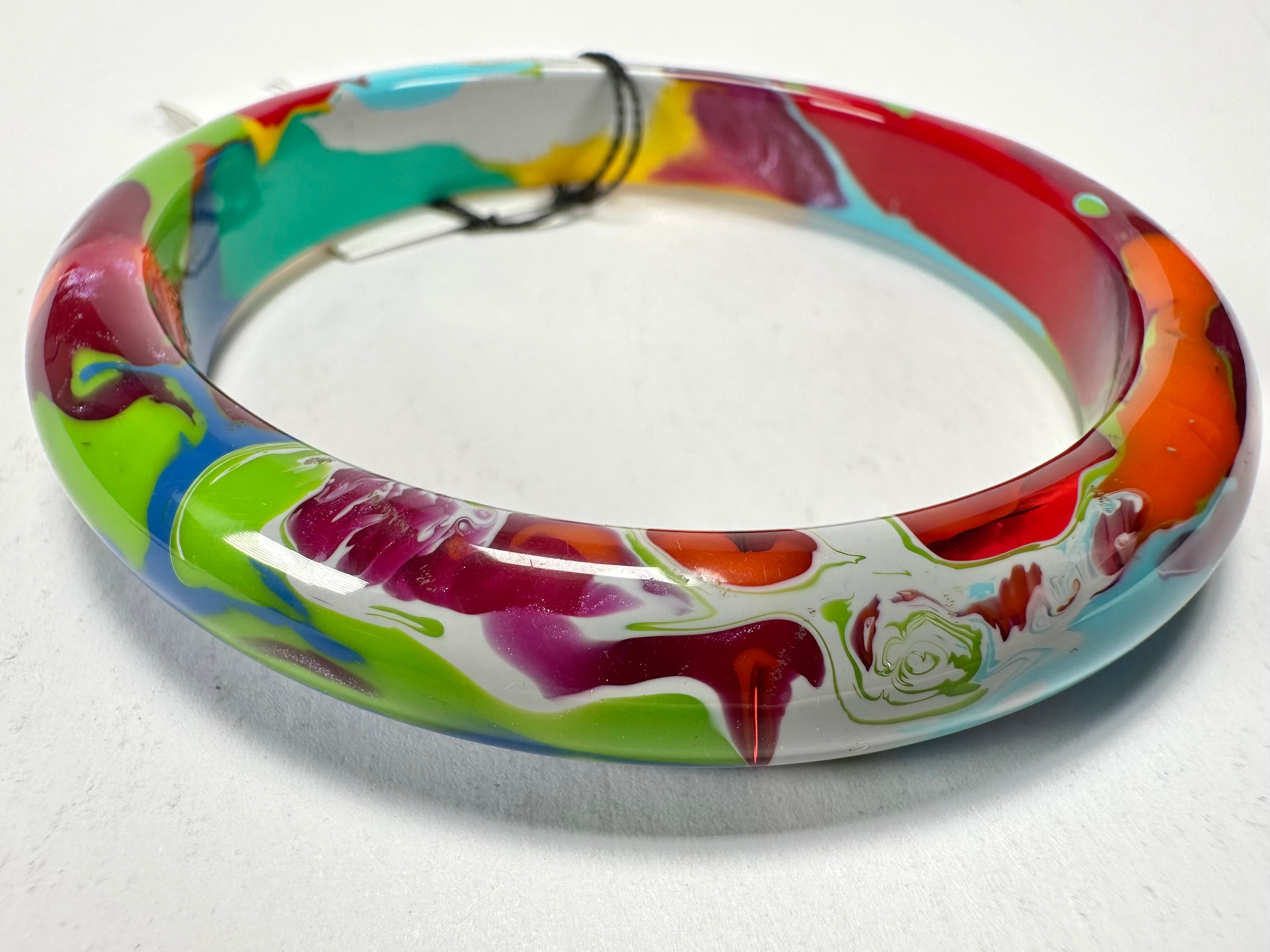 Sobral - Multi-Colour "PB14 Pollock" Resin Solid Bangle ( 001151 )