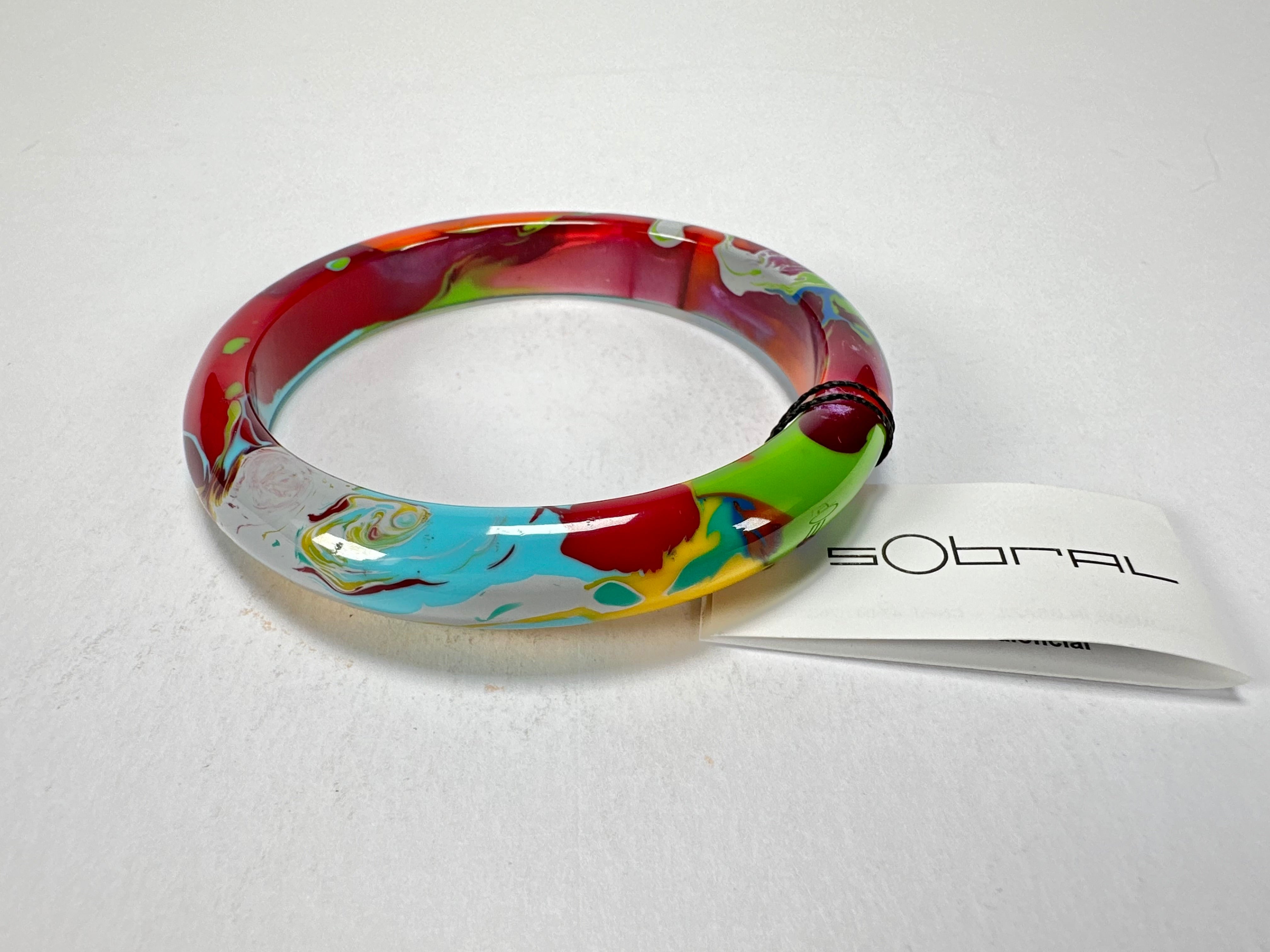 Sobral - Multi-Colour "PB14 Pollock" Resin Solid Bangle ( 001151 )
