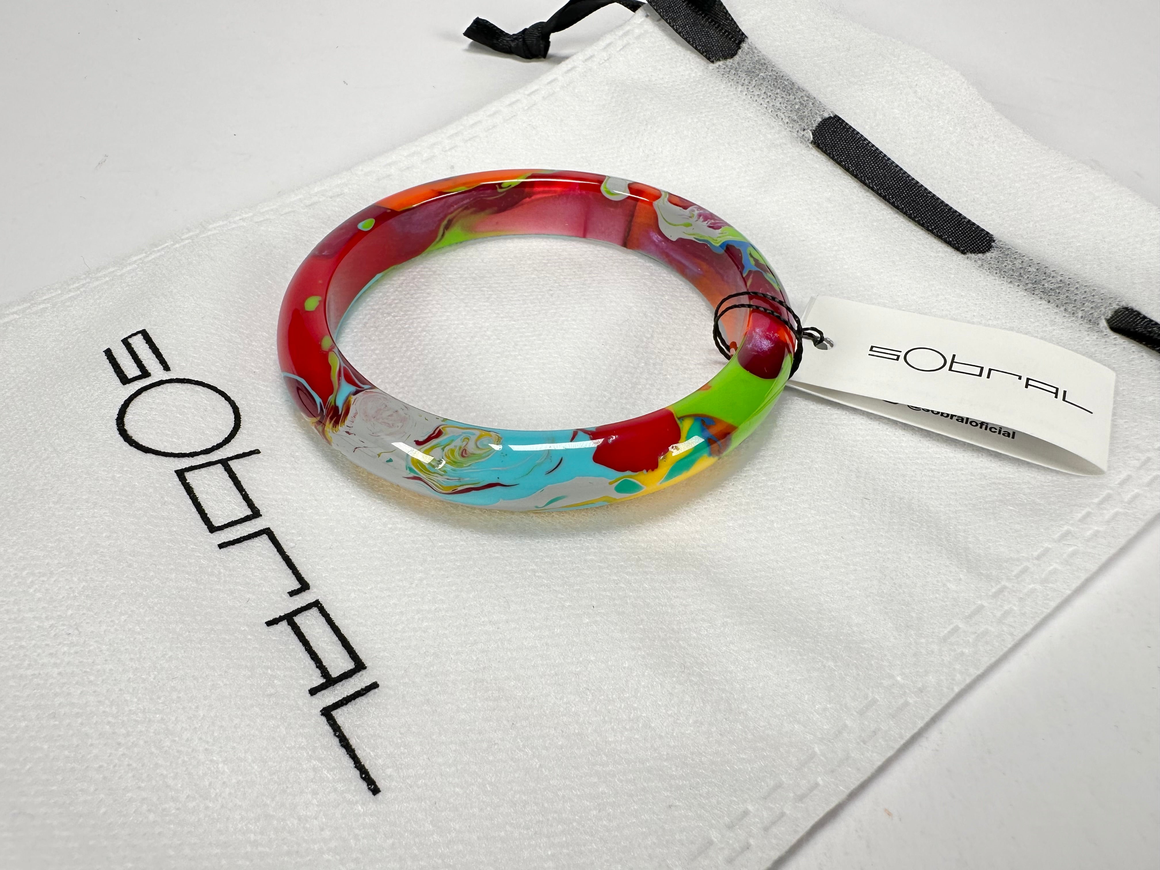 Sobral - Multi-Colour "PB14 Pollock" Resin Solid Bangle ( 001151 )