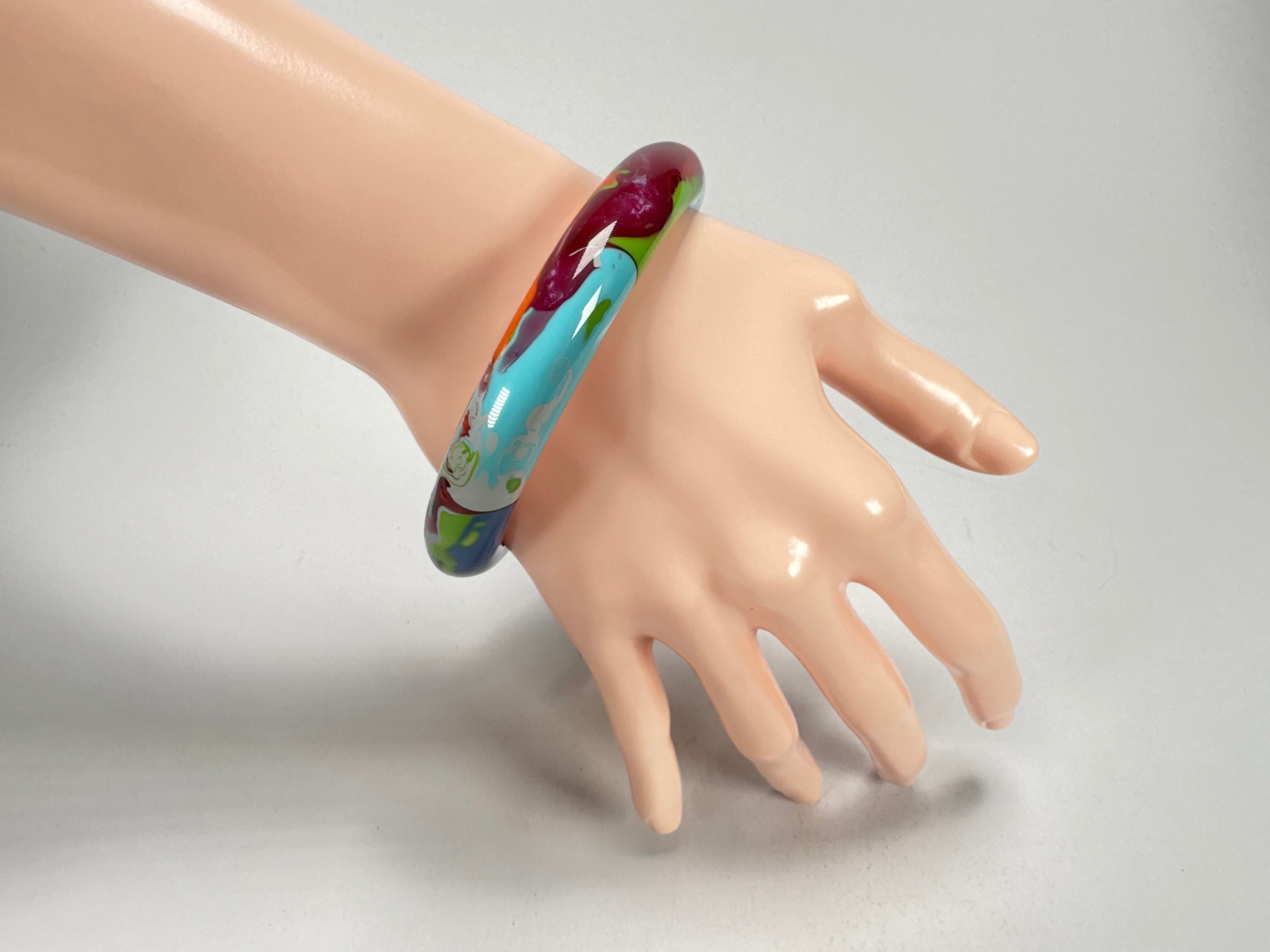 Sobral - Multi-Colour "PB14 Pollock" Resin Solid Bangle ( 001151 )