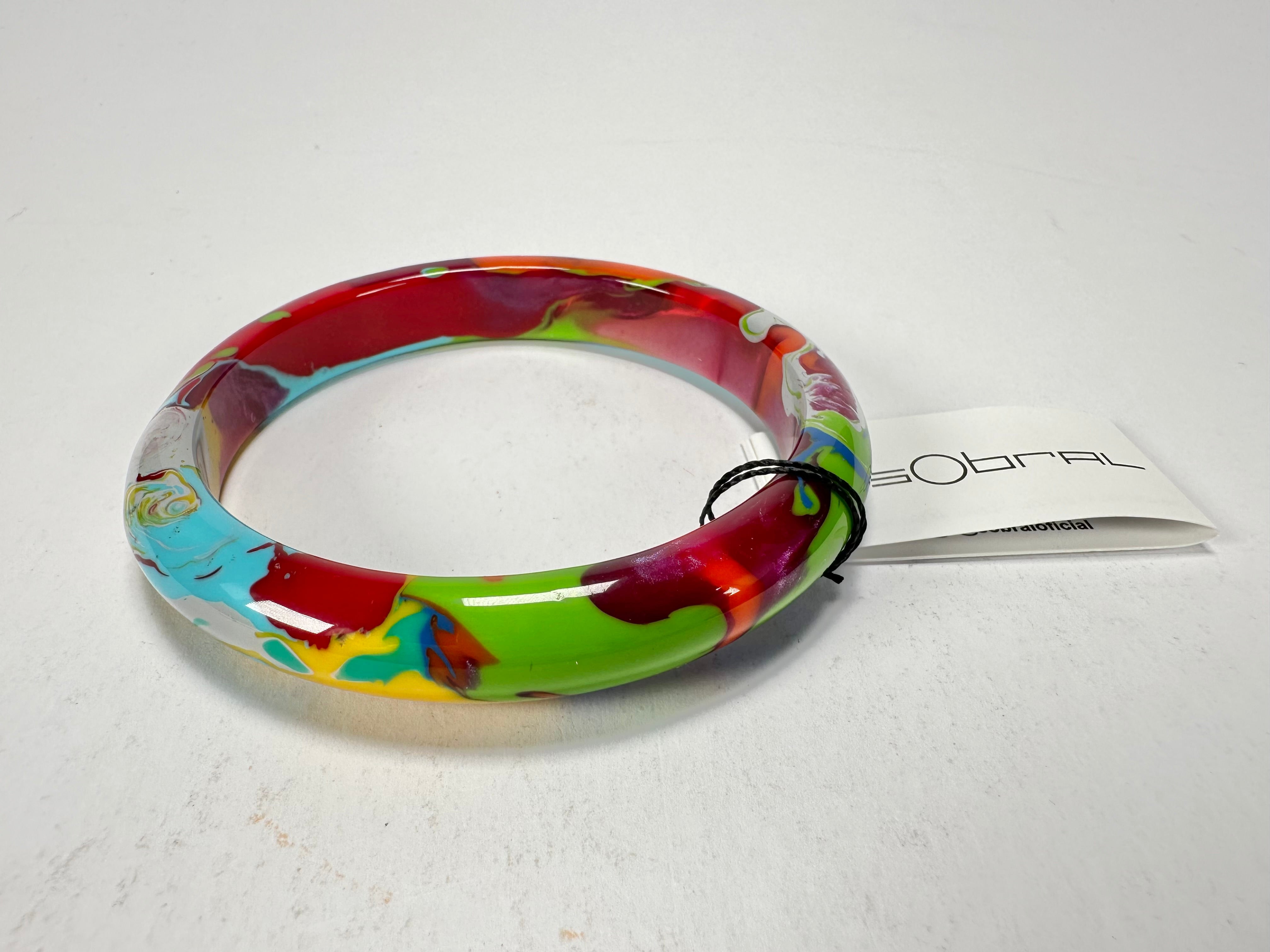 Sobral - Multi-Colour "PB14 Pollock" Resin Solid Bangle ( 001151 )