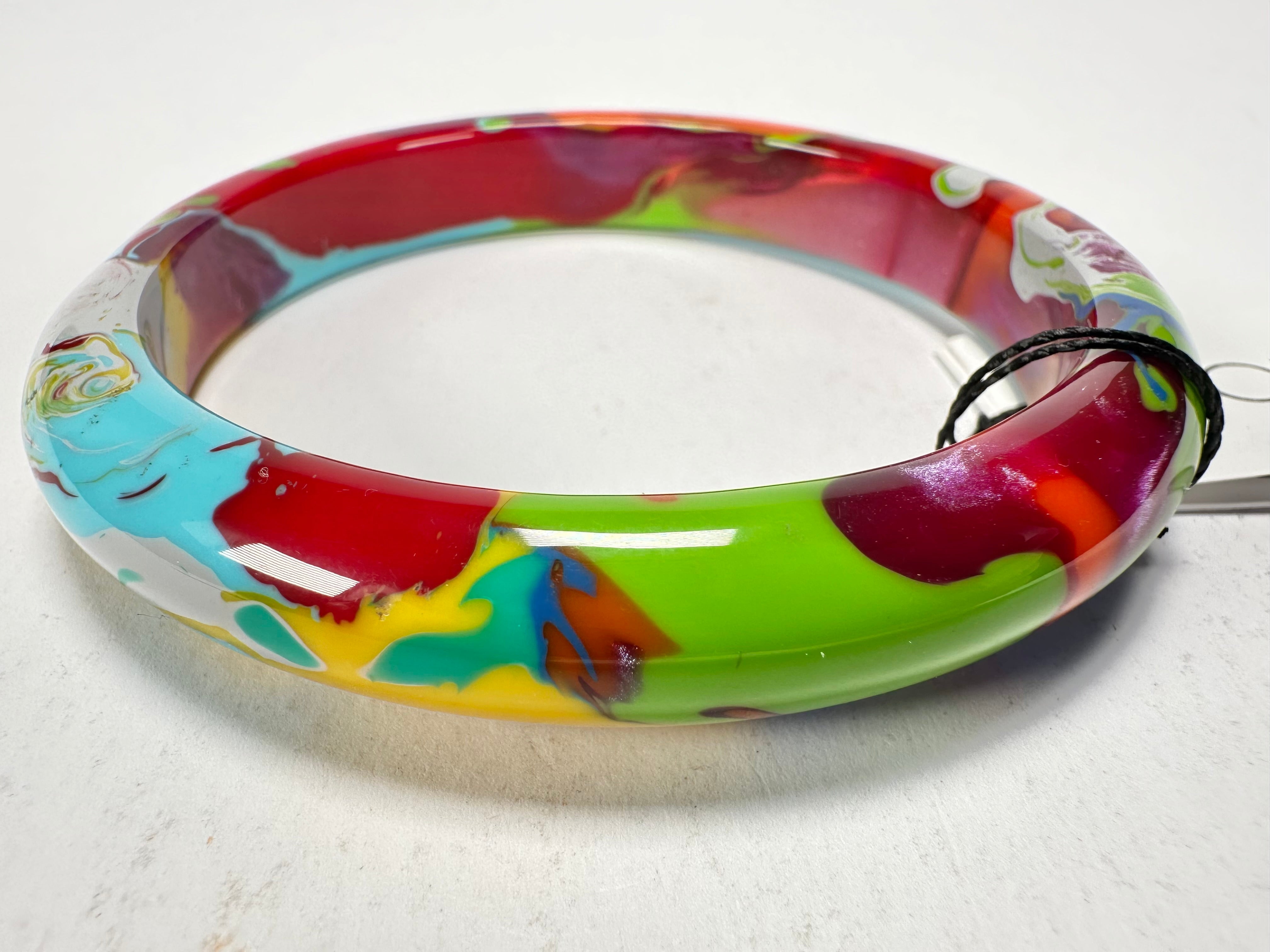 Sobral - Multi-Colour "PB14 Pollock" Resin Solid Bangle ( 001151 )