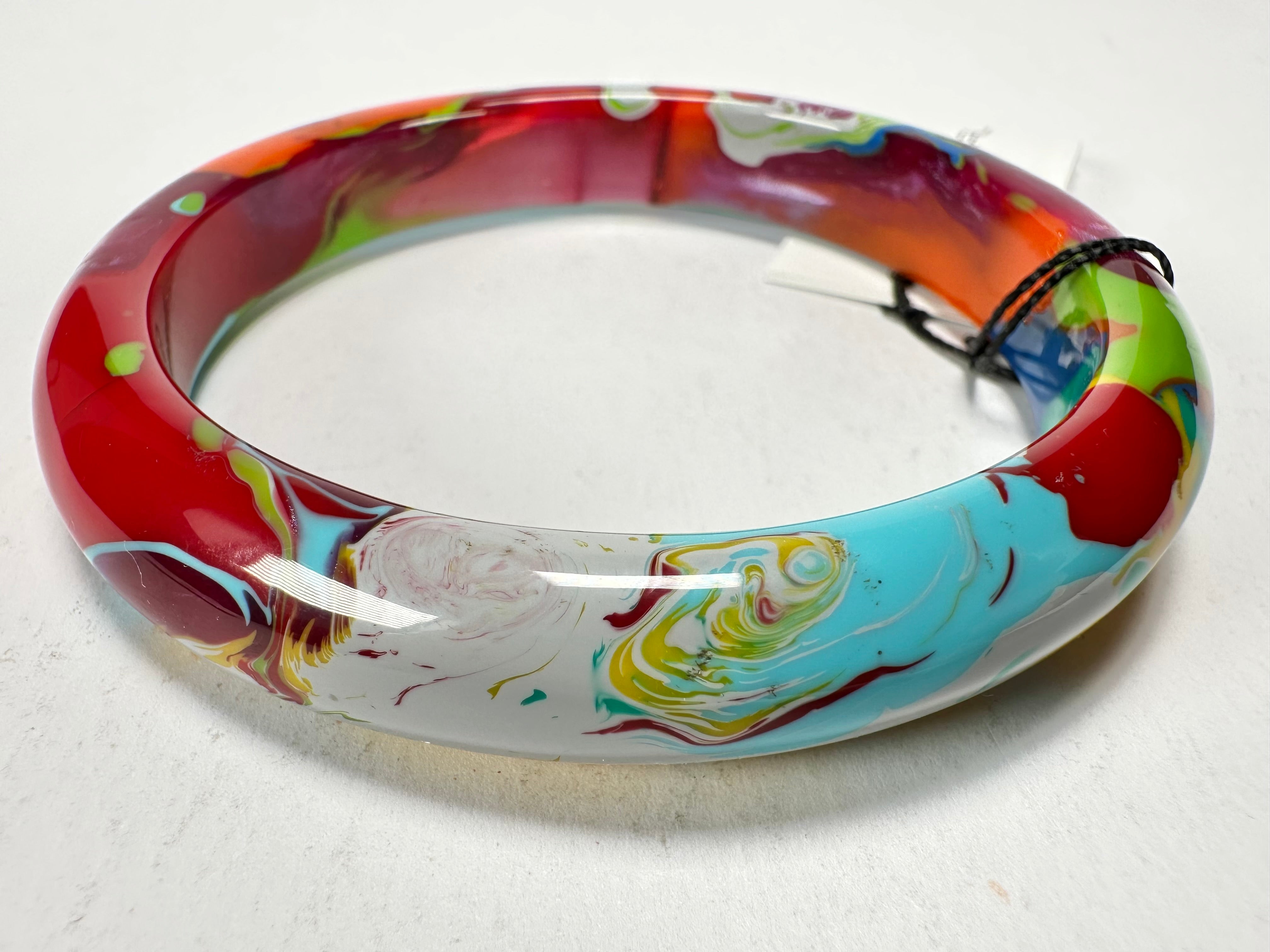 Sobral - Multi-Colour "PB14 Pollock" Resin Solid Bangle ( 001151 )