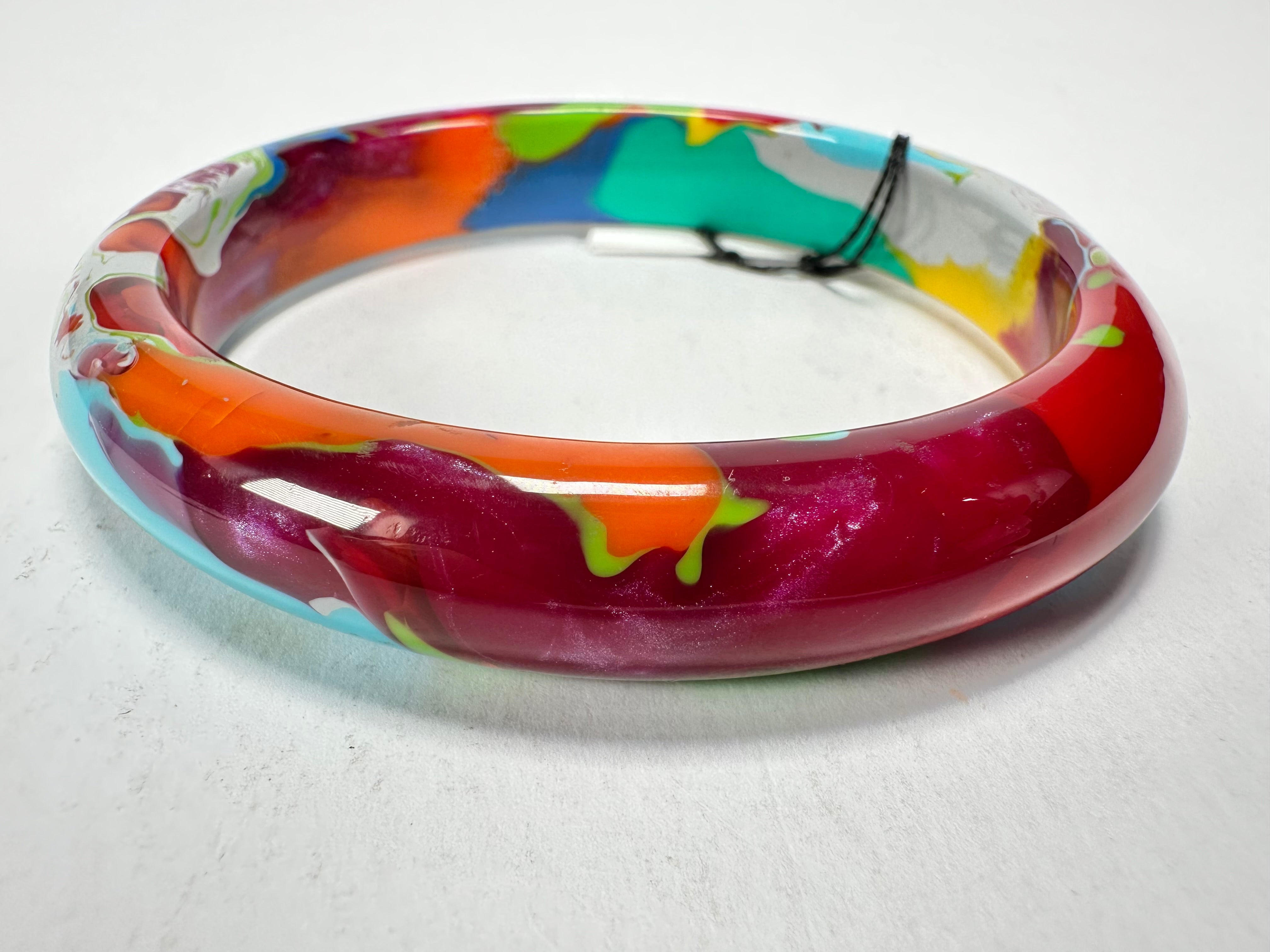 Sobral - Multi-Colour "PB14 Pollock" Resin Solid Bangle ( 001151 )