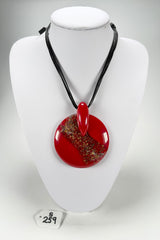 Sobral - Metalique Orlando "Eolia" Red Resin Necklace ( 002858 )