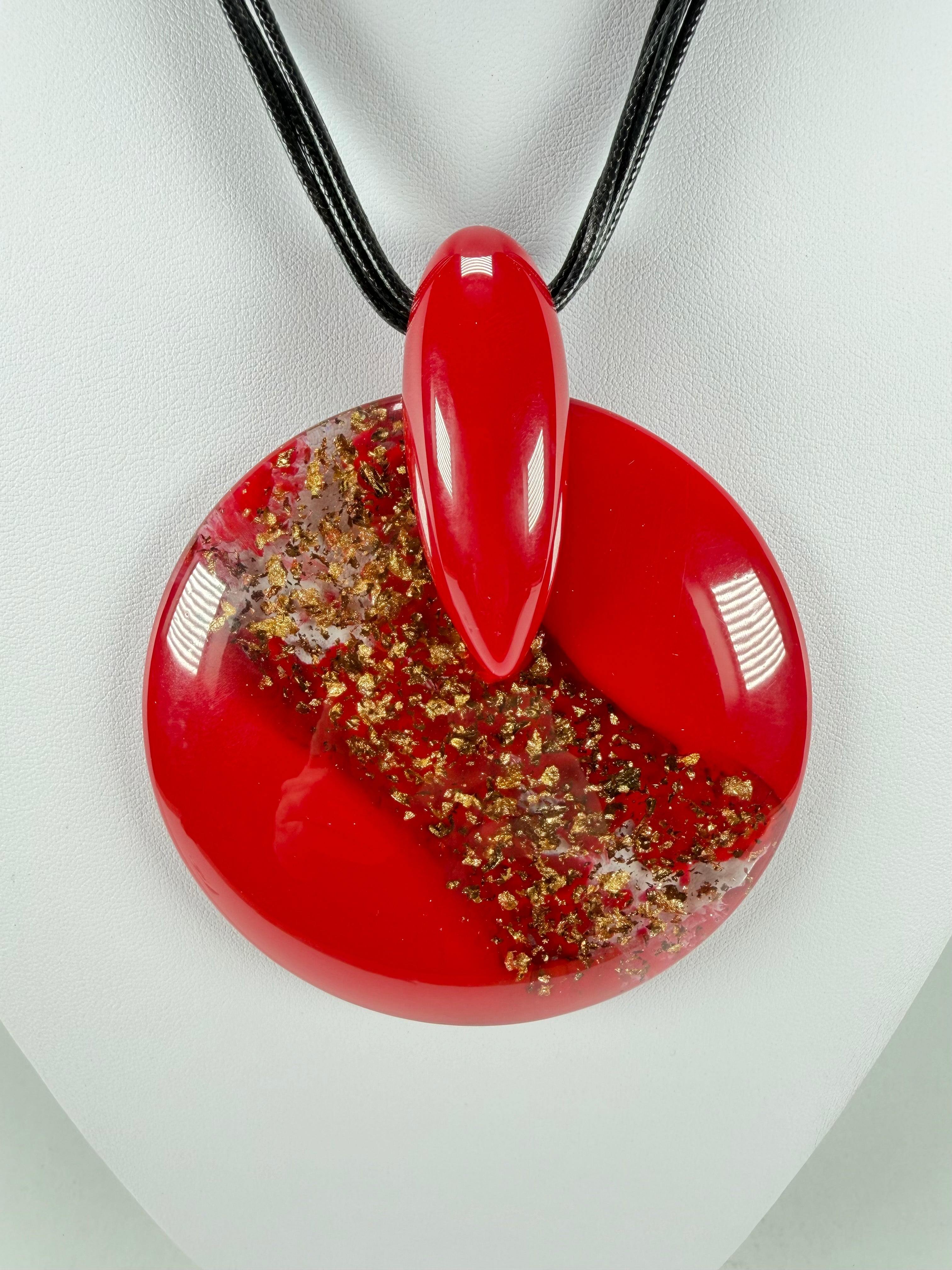 Sobral - Metalique Orlando "Eolia" Red Resin Necklace ( 002858 )